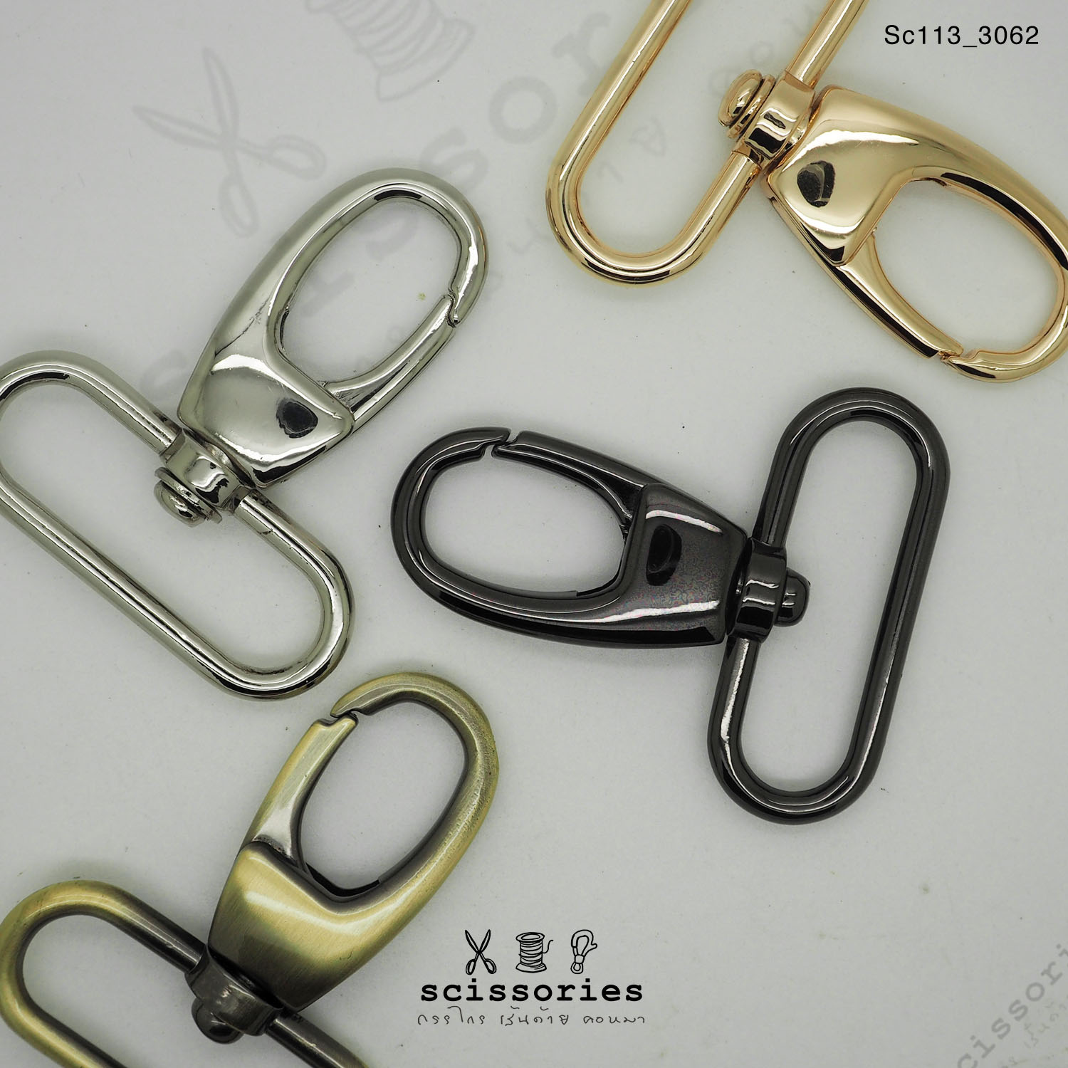 คอหมาเกี่ยว 1.5 นิ้ว สีเงิน silver/2 ตัว