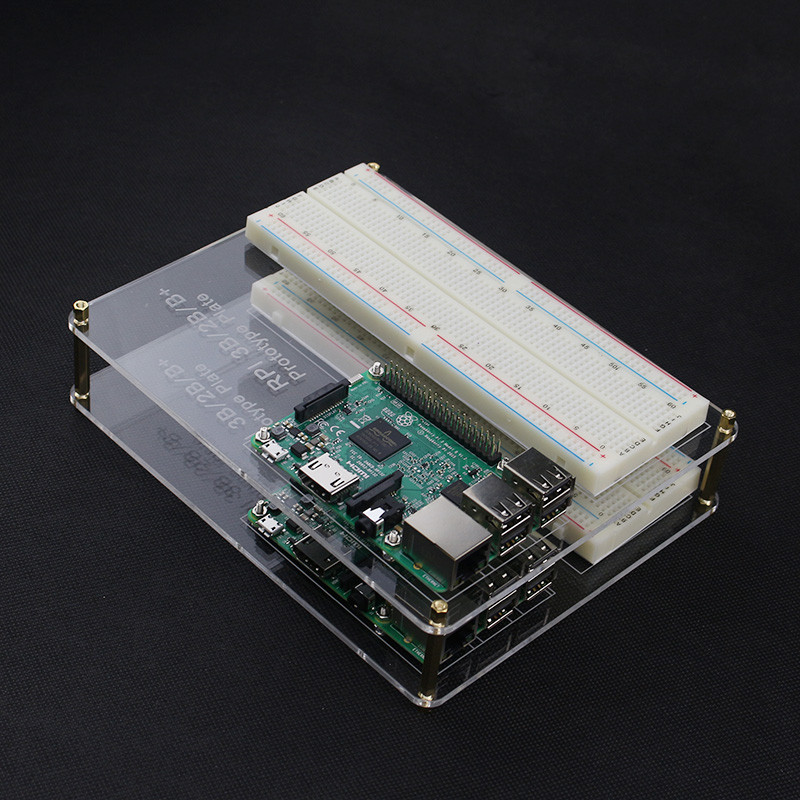 2 Set Raspberry Pi Acrylic Experiment Plate + Breadboard Board + Jumper Wire Cable for Raspberry Pi 2/3
