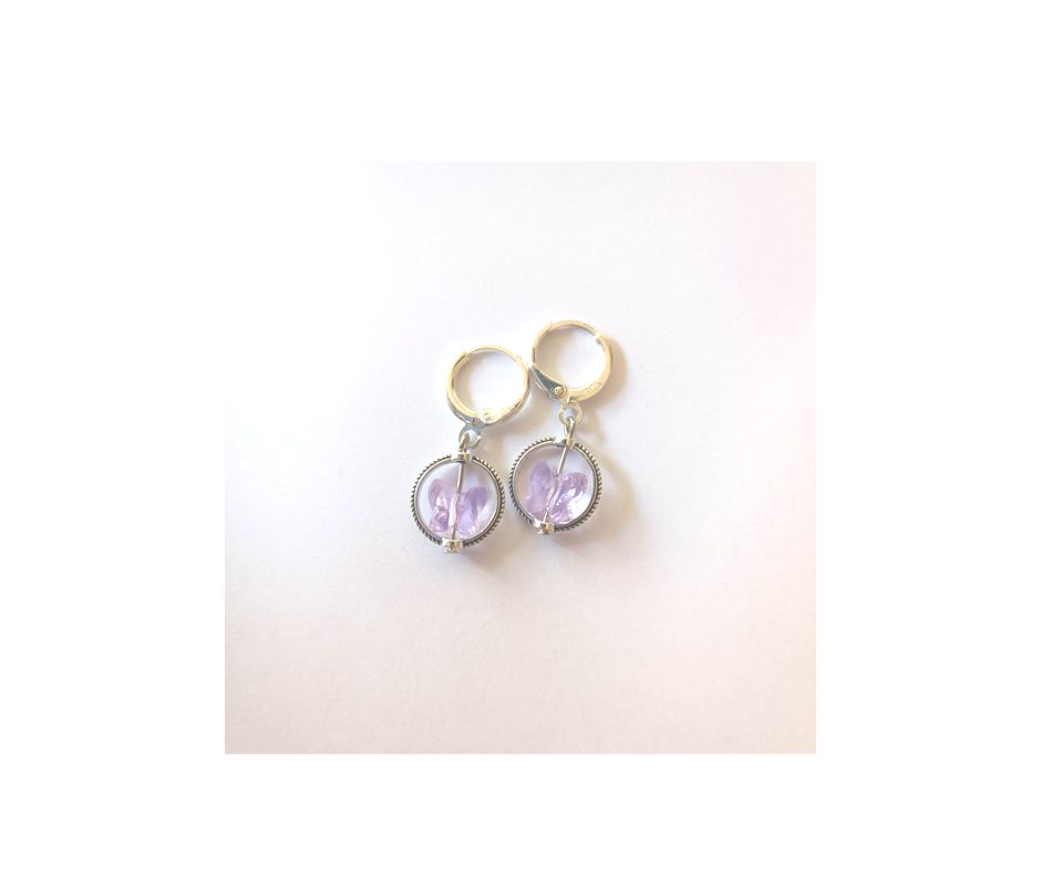 ต่างหูเงินแท้ 92.5 ประดับButterfly Crystal Sterling Silver Earring