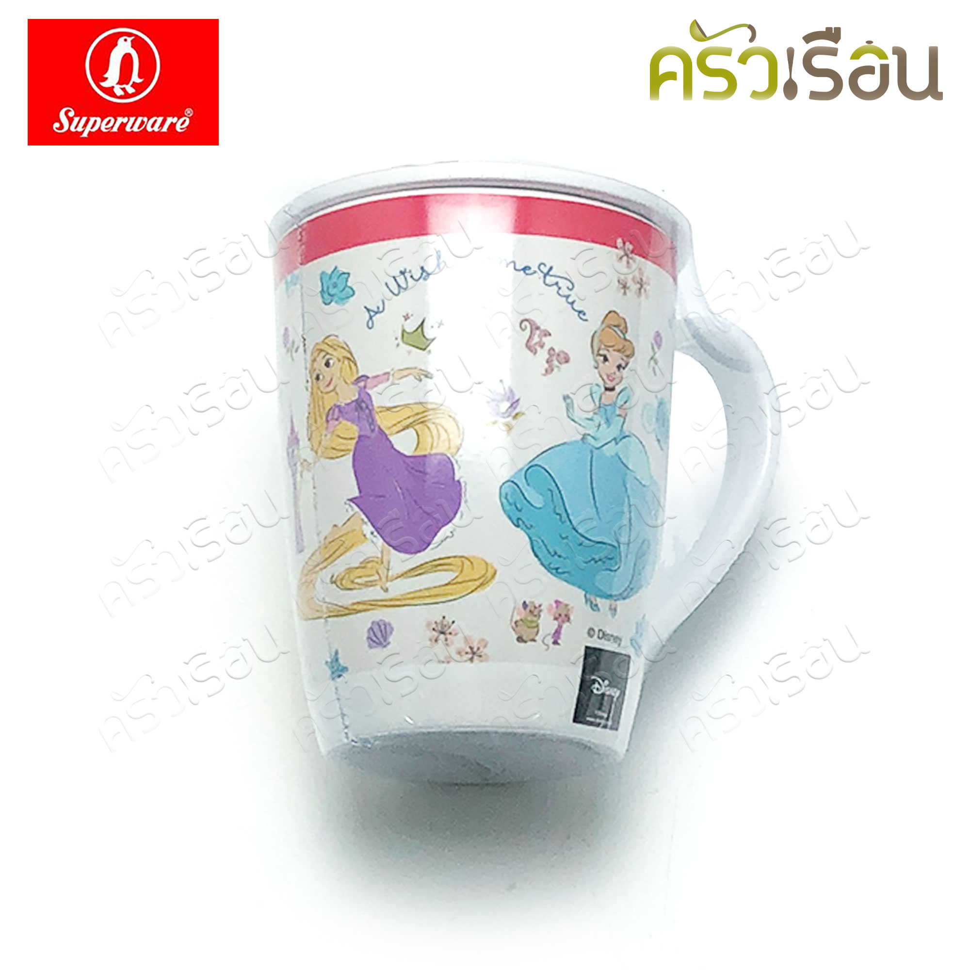 Superware ลาย Heart of Princess เจ้าหญิง Disney [ ราคาต่อชิ้น ] จาน หรือ ชาม หรือ ช้อนส้อม หรือ แก้วน้ำ เมลามีน