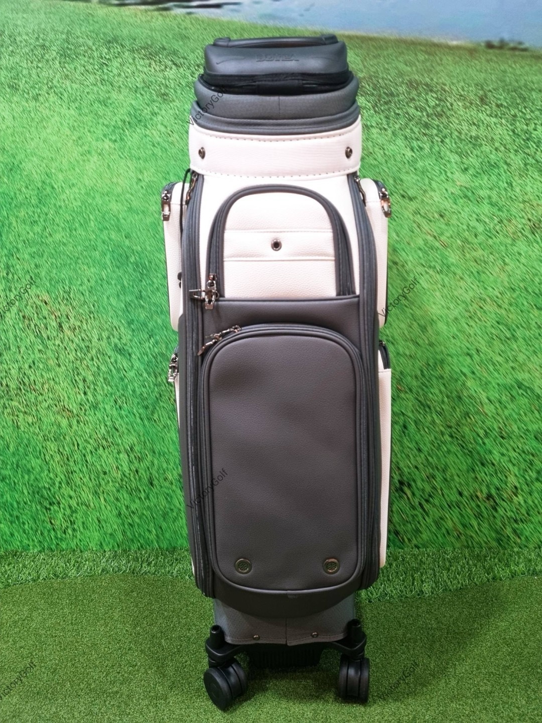 (Genuine) Golf bag Travel BOYEA One ( New version ) 4wheels สีเทา-ขาว *Free cover protector