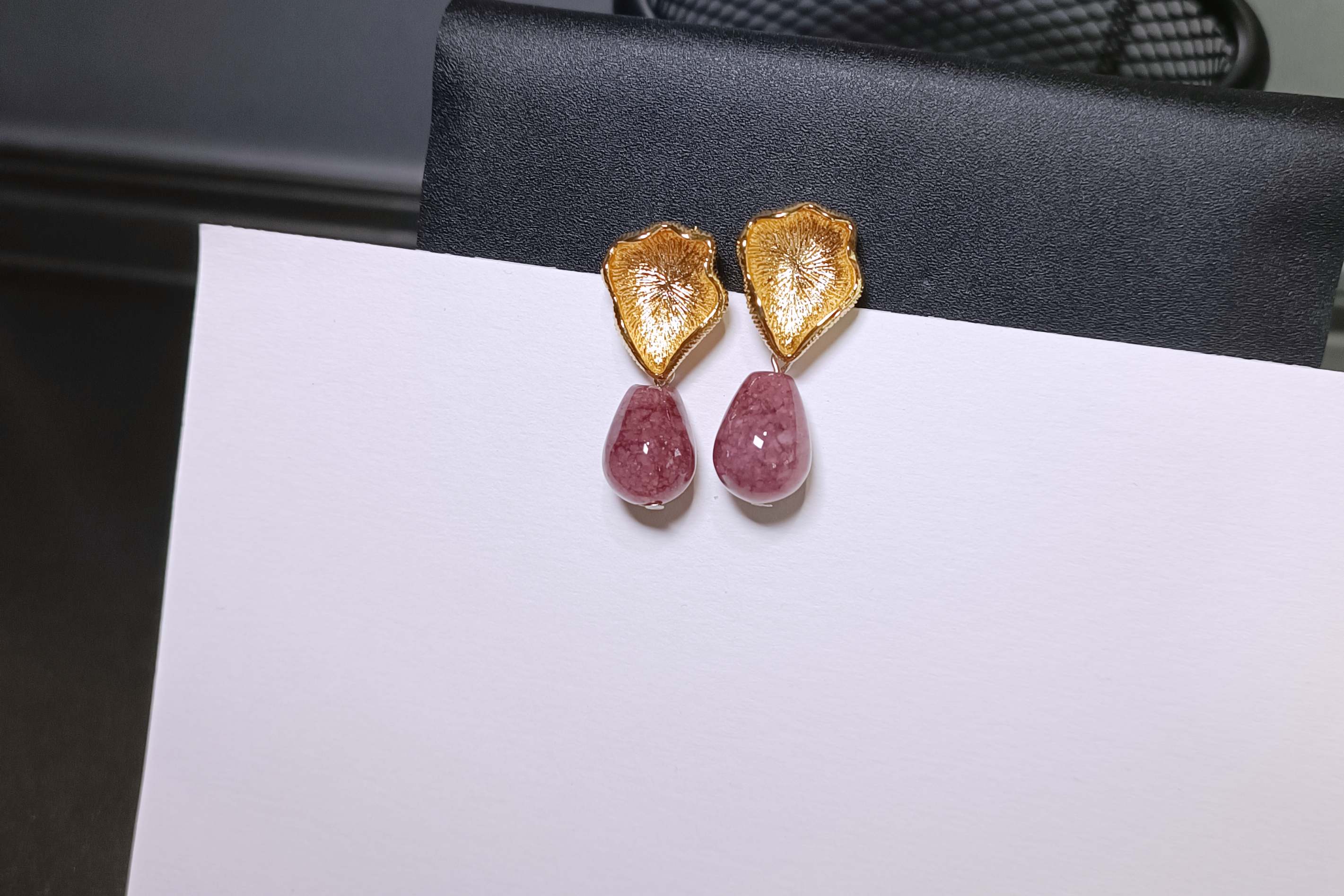 "14K" Lepidolite Earring ต่างหูเลปิโดไลต์ (Emotional Healer)
