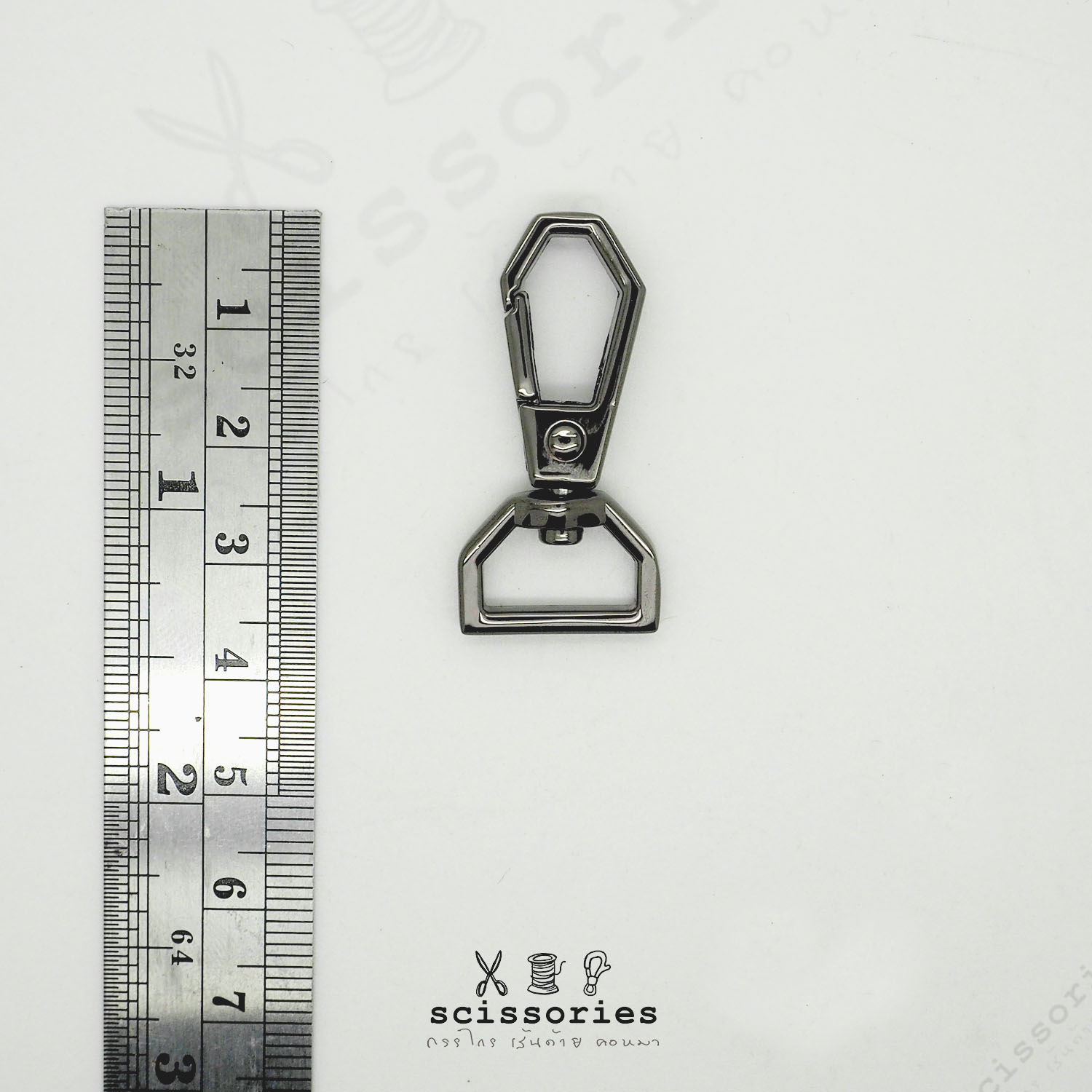 คอหมา 1.3cm 4 หุน สีดำเมทาลิค/2 ตัว