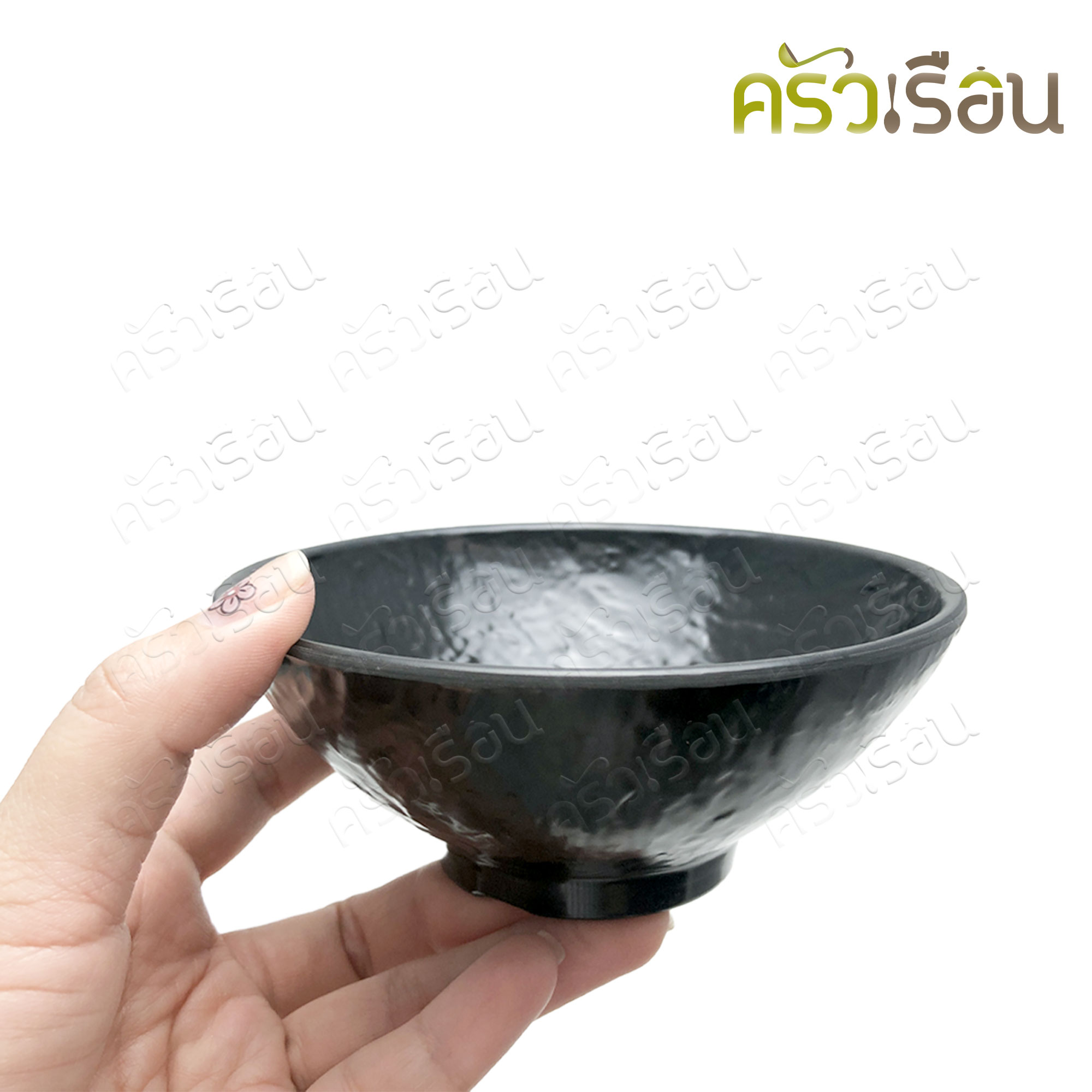 SUMO ชามกลม เมลามีน ขาสูง สีดำ ลายหิน 5 นิ้ว 12.5 x 5 ซม. JB762-5 ชามญี่ปุ่น ชามข้าว