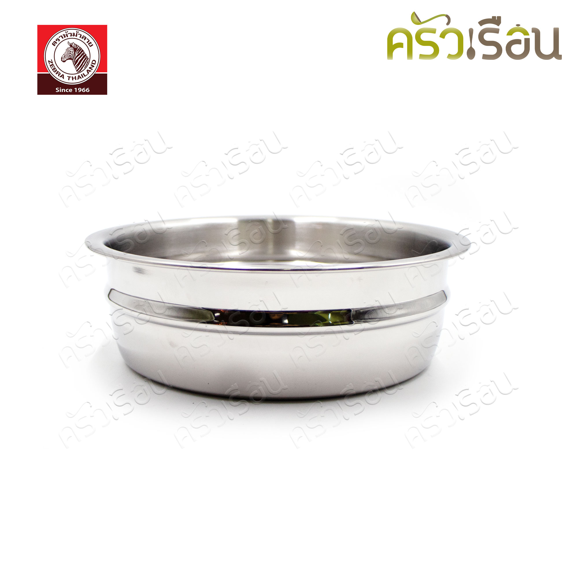 ZEBRA ชุดเครื่องครัว 6 ชิ้น ตราหัวม้าลาย 185443 หม้อหุงต้ม + ชั้นนึ่ง 22 ซม., หม้อด้าม 16 ซม. + ทัพพี 1 อัน