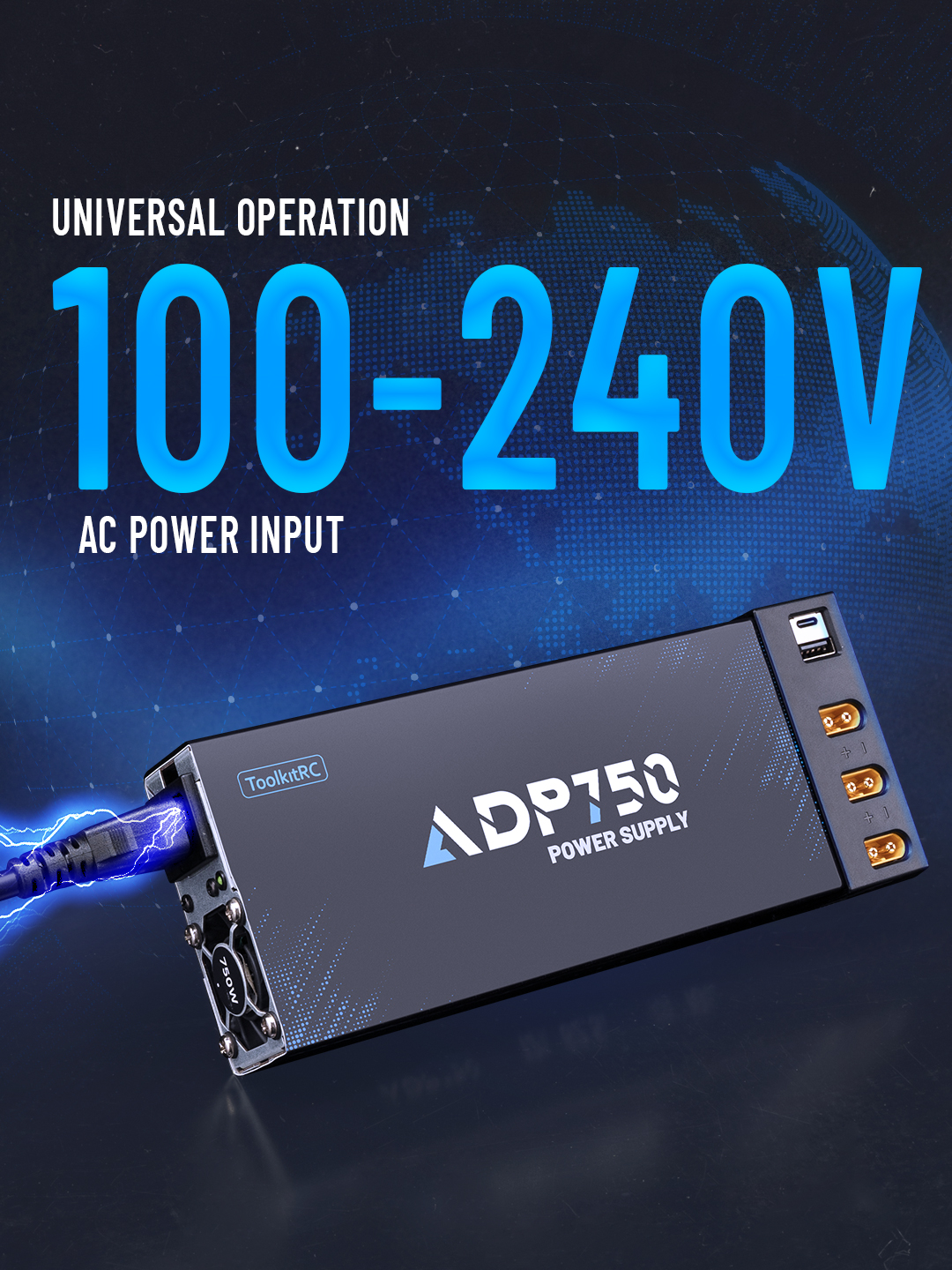 ToolkitRC ADP ADP750 750W 12V 62.5A 100-240V AC to 12V DC power supply จ่ายไฟอัจฉริยะ 7 พอร์ต มีพัดลม ToolkitRC M6D M7