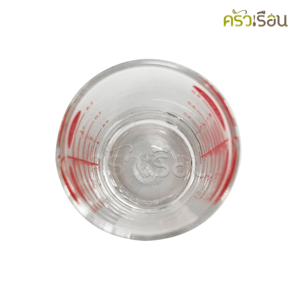 LUCKY GLASS Classic Scale Glass MC-42, cylindrical shape, with 4 types of red scale, 1.5 ounces / 45 ml. TD 4.7 x H 5.7 cm. LG-404202A