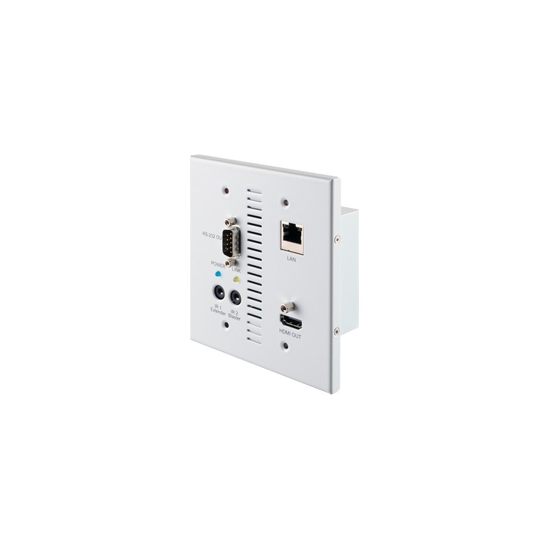 HDMI OVER CAT5E/6/7 RX WALLPLATE RECEIVER WITH BI-DIRECTIONAL 24V POC AND LAN SERVING
