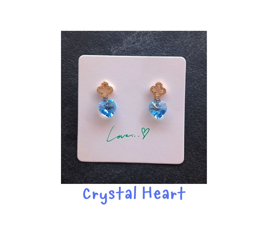 ต่างหู "14k" Sweetheart Crystal Earring