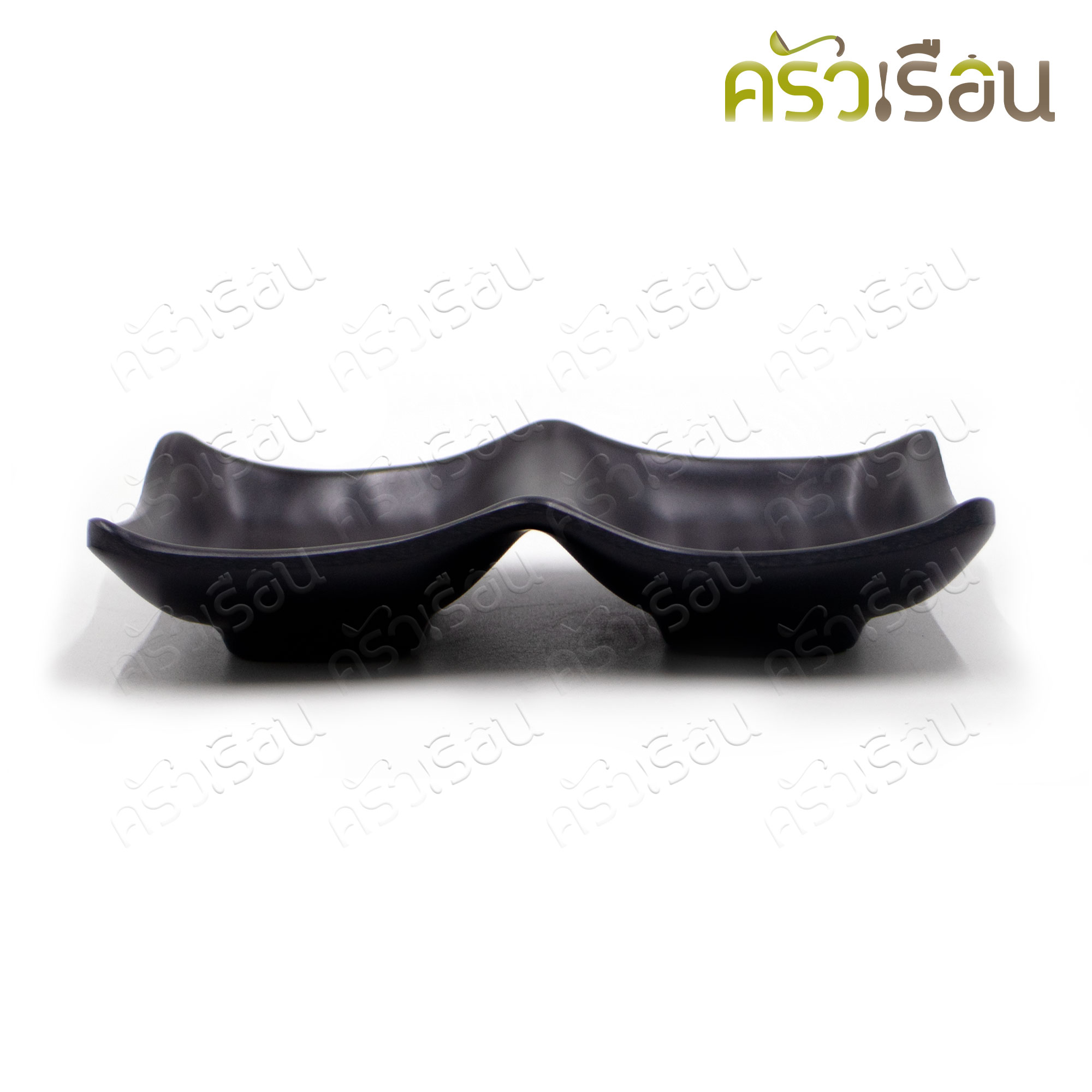 SUMO ถ้วยน้ำจิ้ม เมลามีน 2 ช่อง 5.5 นิ้ว สีดำ JD523-5.5 ถ้วยน้ำจิ้มคู่