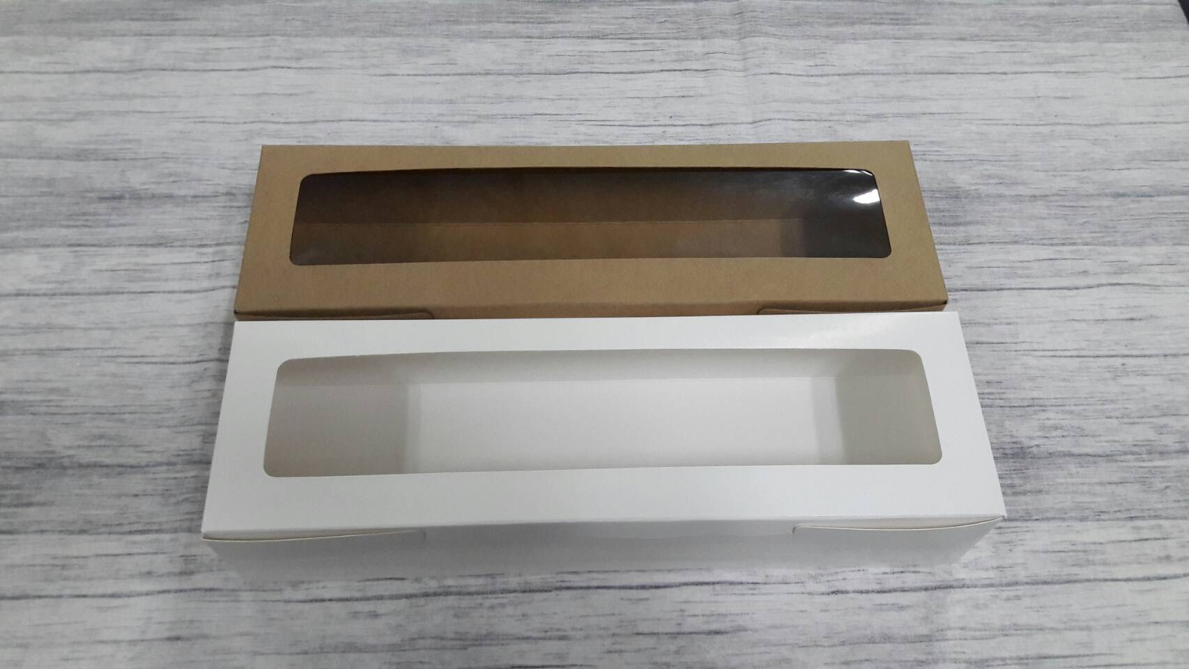 กล่องขนม กล่องเค้ก กล่องพายสับปะรด กล่องชิฟฟ่อน กล่องช้อคโกแล็ต กล่องคุ๊กกี้ กล่องอเนกประสงค์ ขนาด 9.0x30.0x6.0 ซม.(มีหน้าต่างพลาสติก) สีขาว ราคา 170 บาทต่อแพ็ค (20 ใบ)