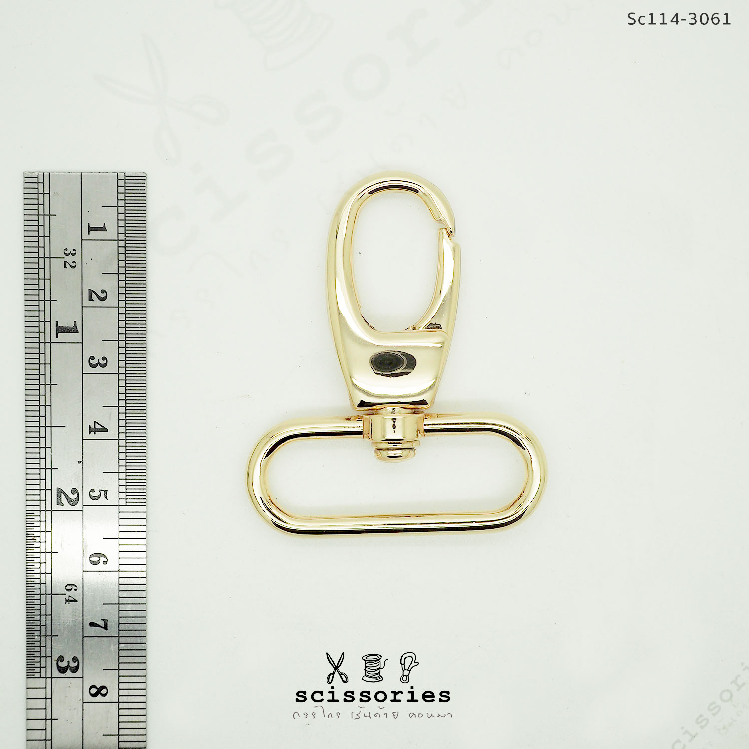 คอหมาเกี่ยว ขนาด 1.2 นิ้ว สีทอง 2ตัว