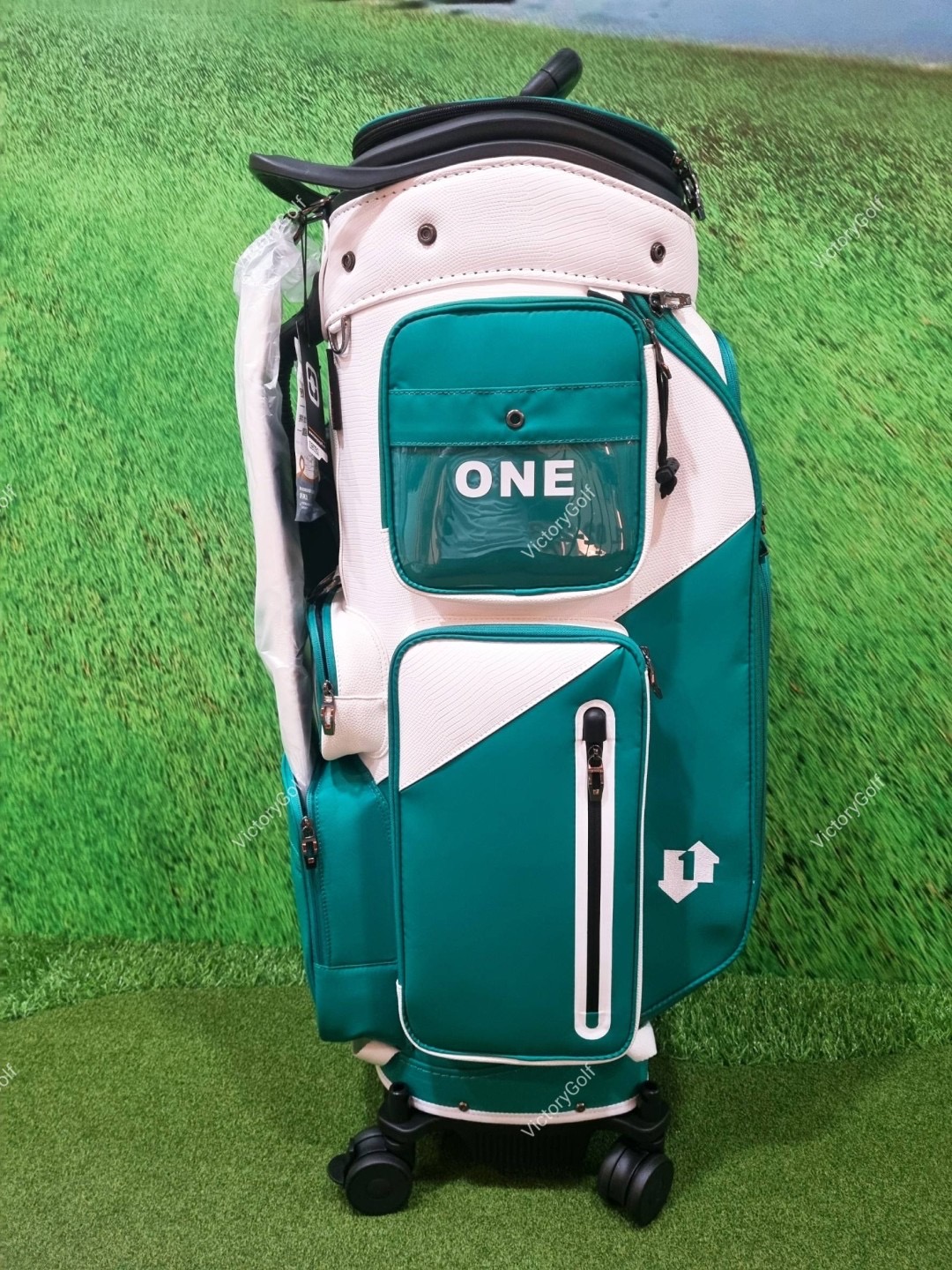 (Genuine) Golf Bag Travel BOYEA One (New version) 4 wheels สีเขียวเข้ม-ขาว *Free Cover Protector