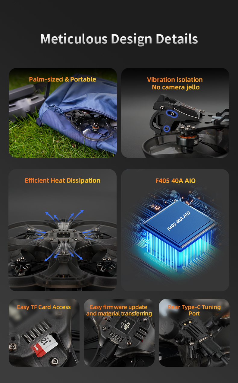 [D25-3] DeepSpace Stellar 25 2.5inch Drone HD O4 PRO Version FPV Drone Quadcopter with Aether 1404 Motor