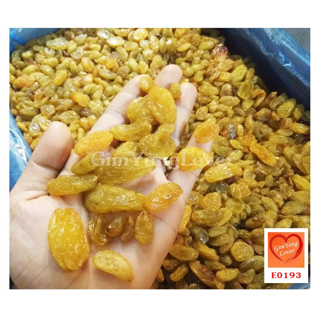 ลูกเกดเหลืองใหญ่ เกรดA แบบคละไซต์ (Golden Raisins)