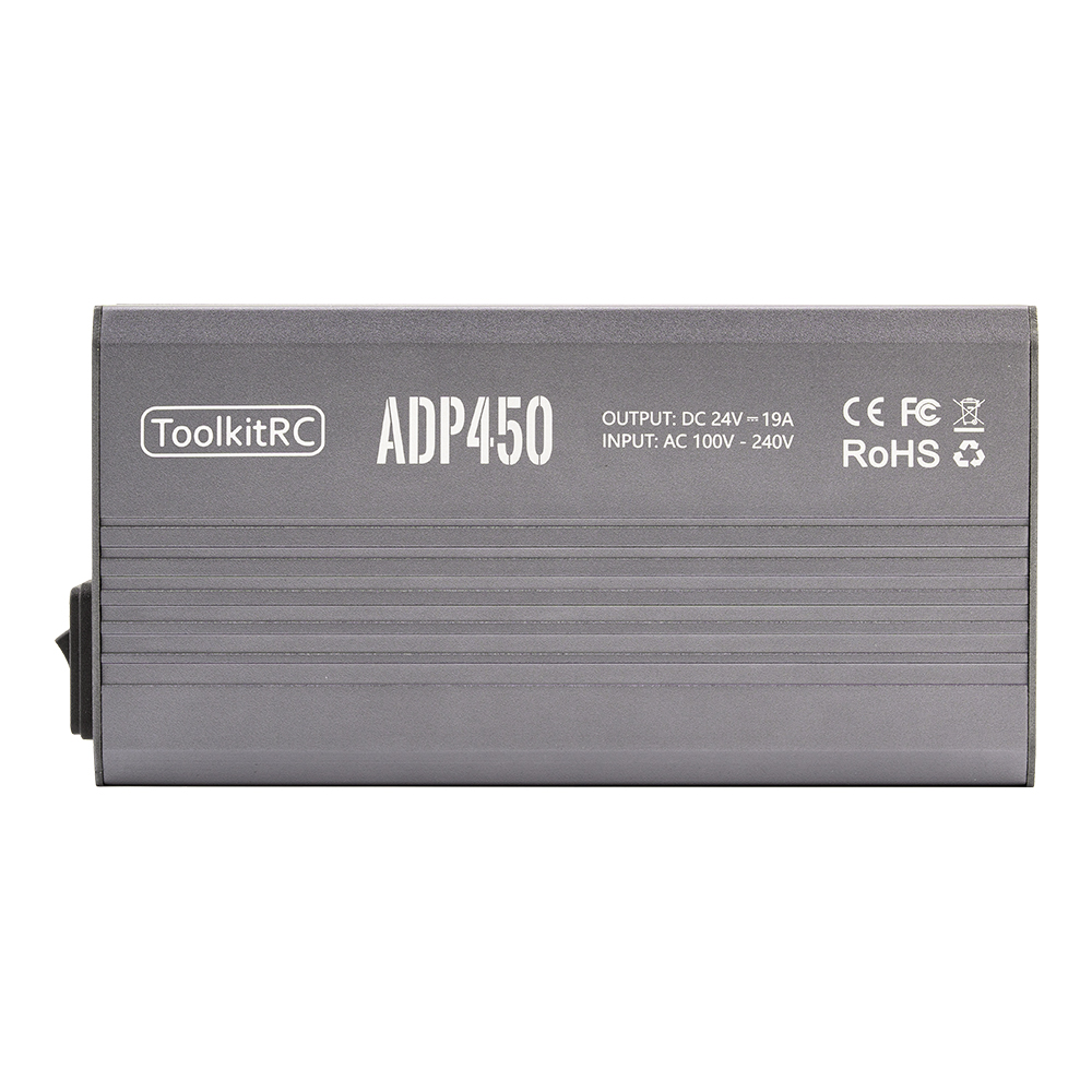 ToolkitRC ADP450 Power Supply Adapter 450W XT60 output 24V19A AC input 100V-240V M8D M6D M8P M9 Battery Charger
