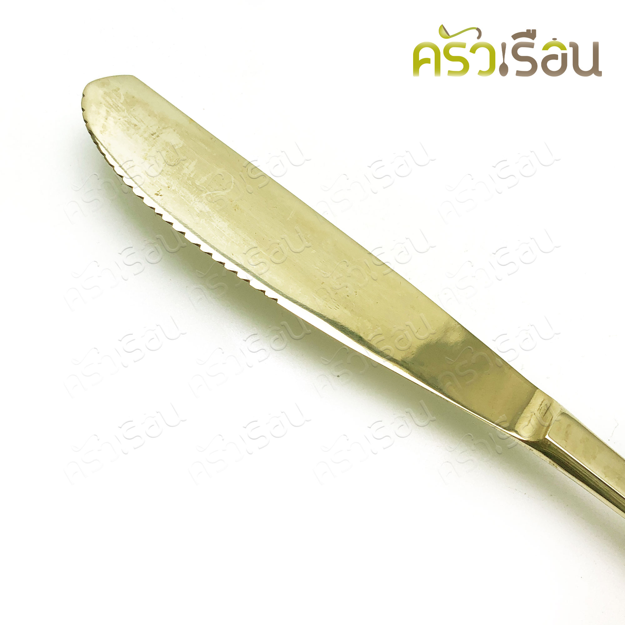 BRASS dinner knife, real brass, hexagonal handle, 21.5 cm, steak knife.