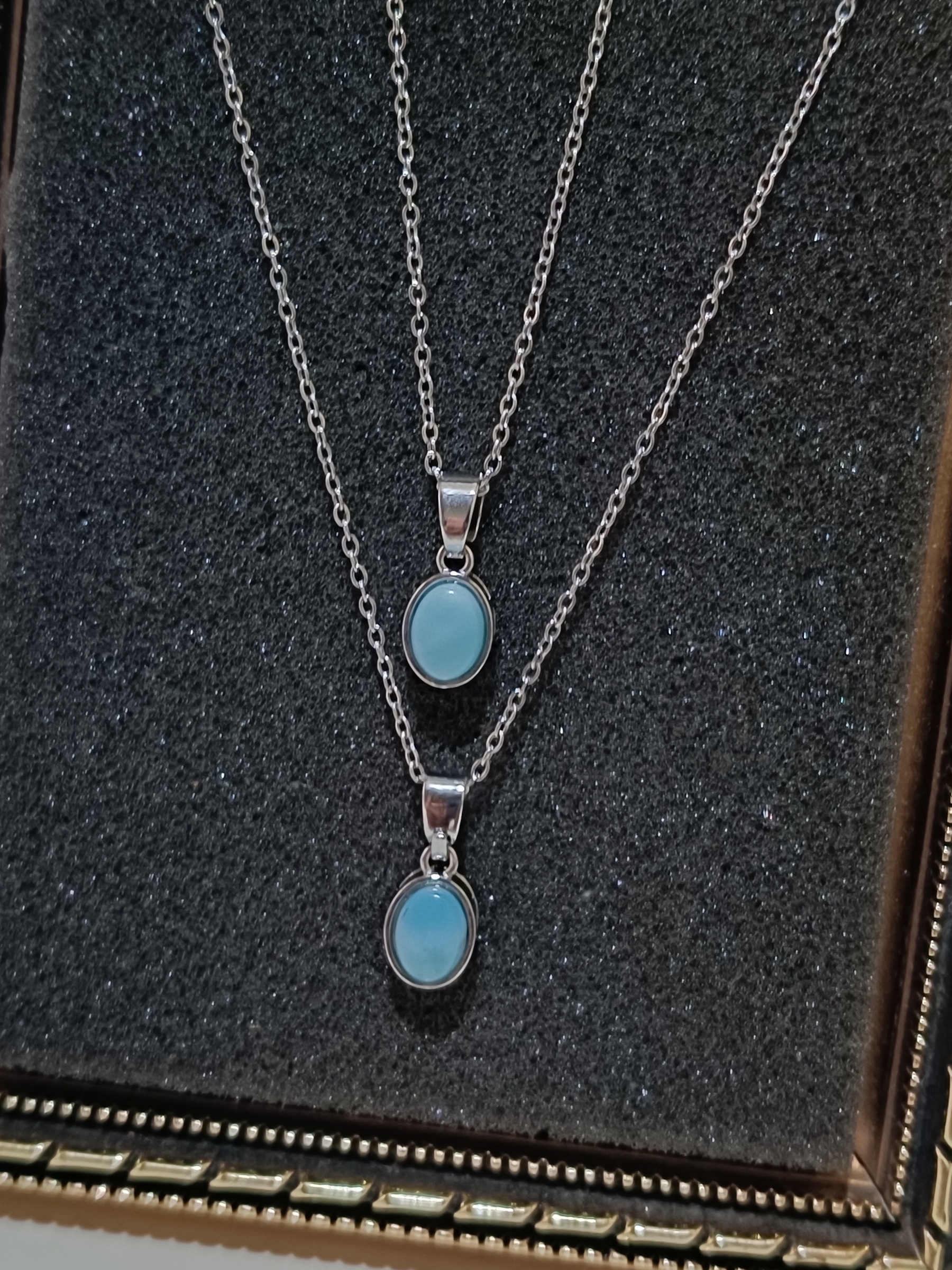 สร้อยพร้อมจี้ Larimar Pendant Necklace ( ปกป้อง คุ้มครอง )