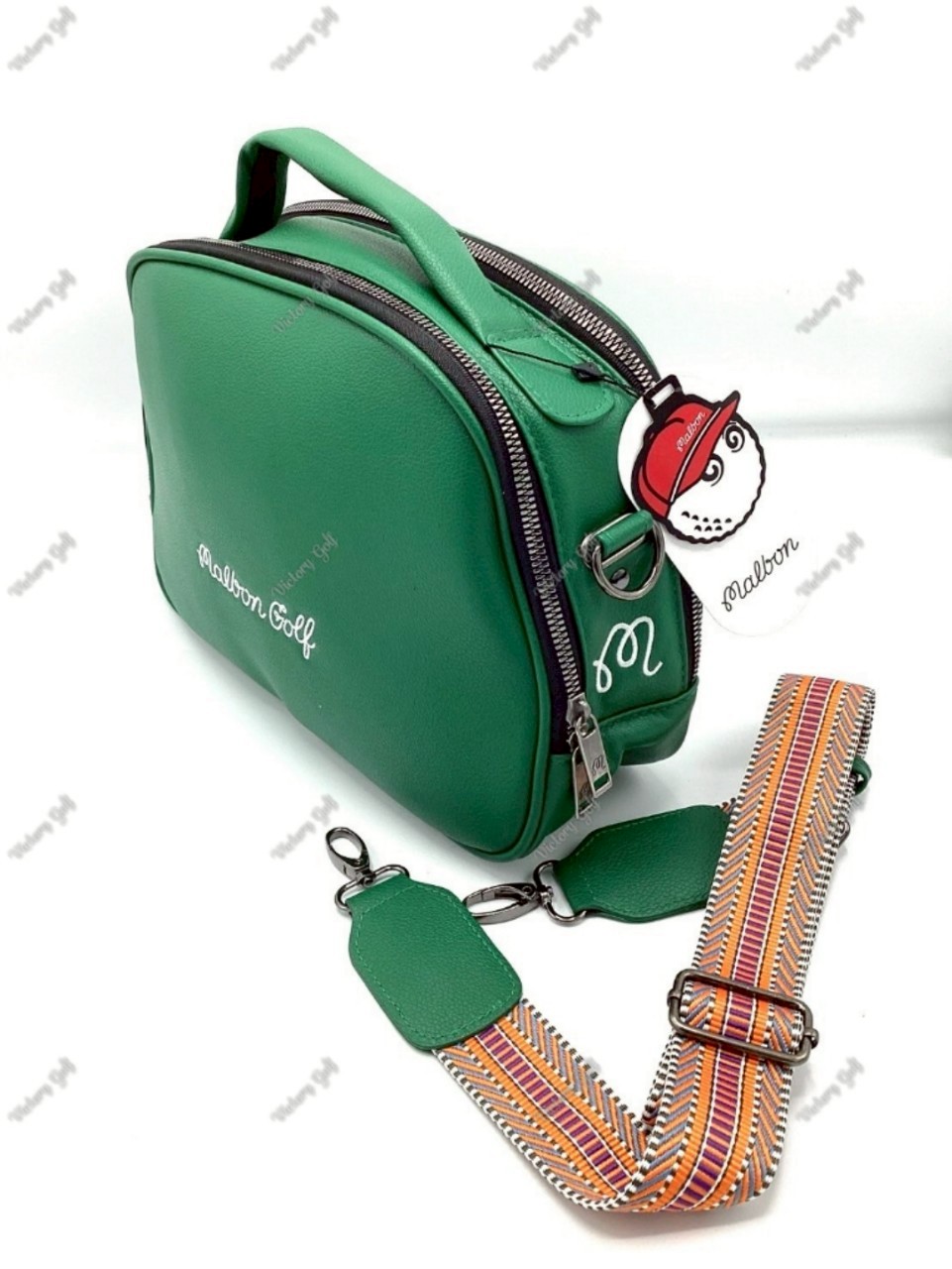 Pouch bag Malbon (+Strap) PU material Dark-green Color