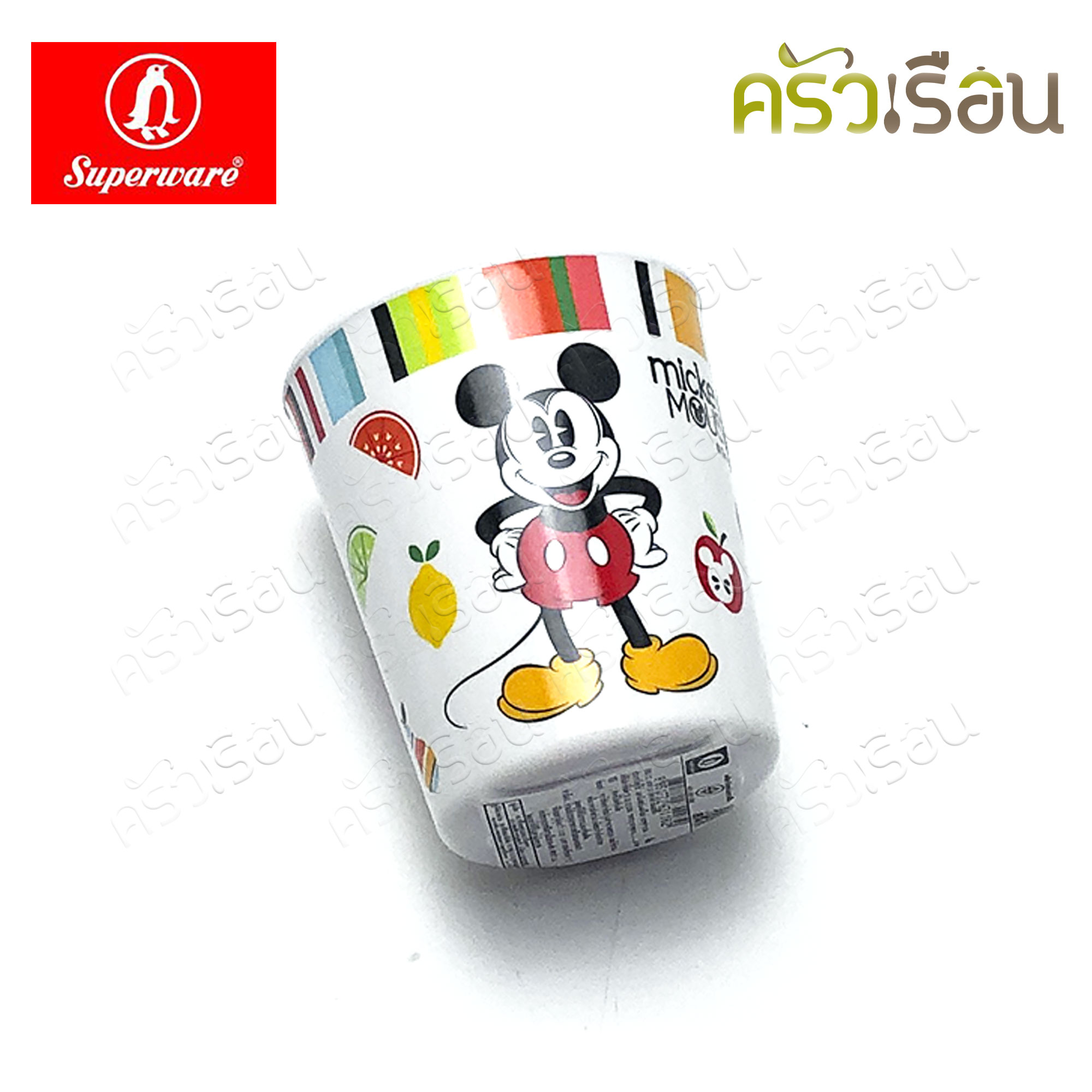 Superware ลาย Mickey Summer Fun มิกกี้ ซัมเมอร์ฟัน [ ราคาต่อชิ้น ] จาน หรือ ชาม หรือ ช้อนส้อม หรือ แก้วน้ำ เมลามีน