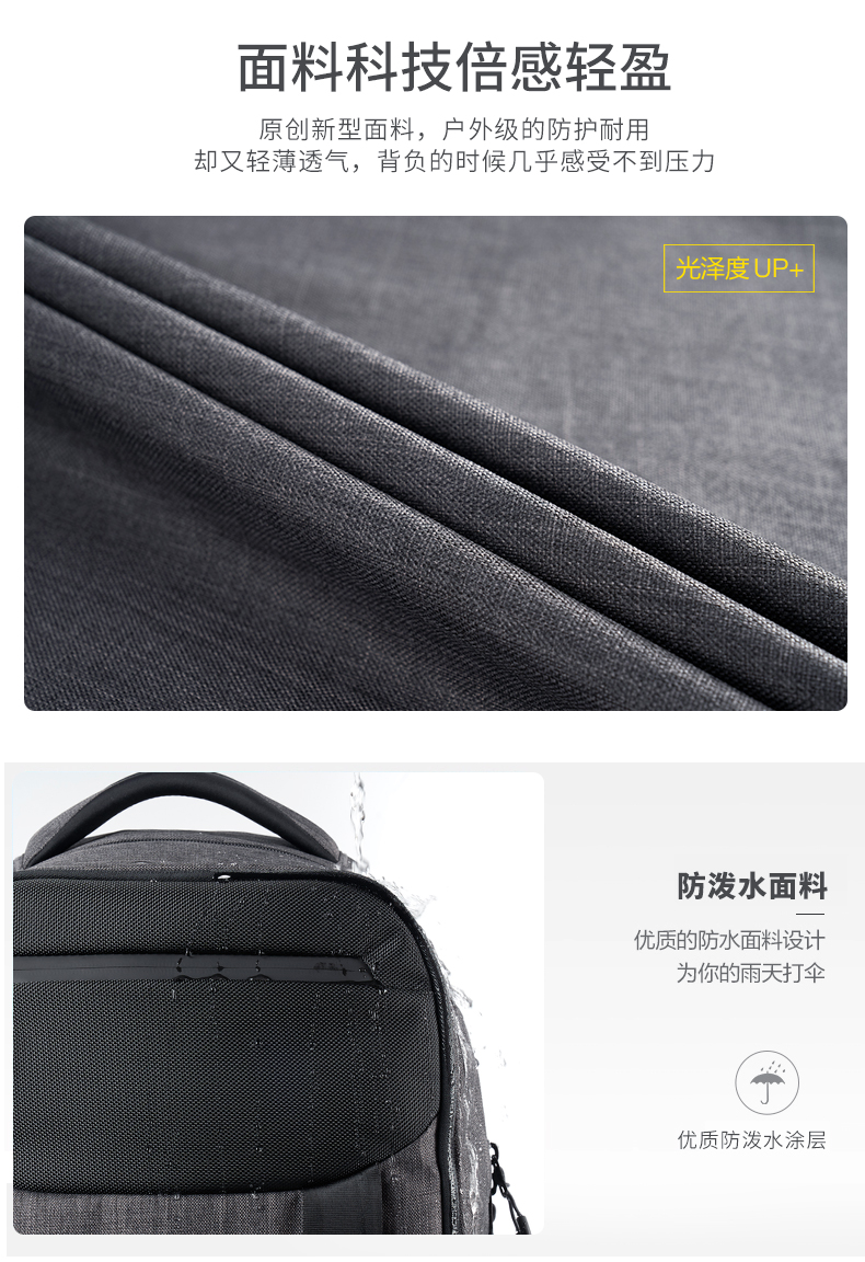 AspenSport Backpack Laptop กระเป๋าสะพายหลัง กระเป๋าโน๊ตบุ๊ค 14-16 นิ้ว กระเป๋าเดินทาง รุ่น AS-B80 ขนาด สีเทา-ดำ