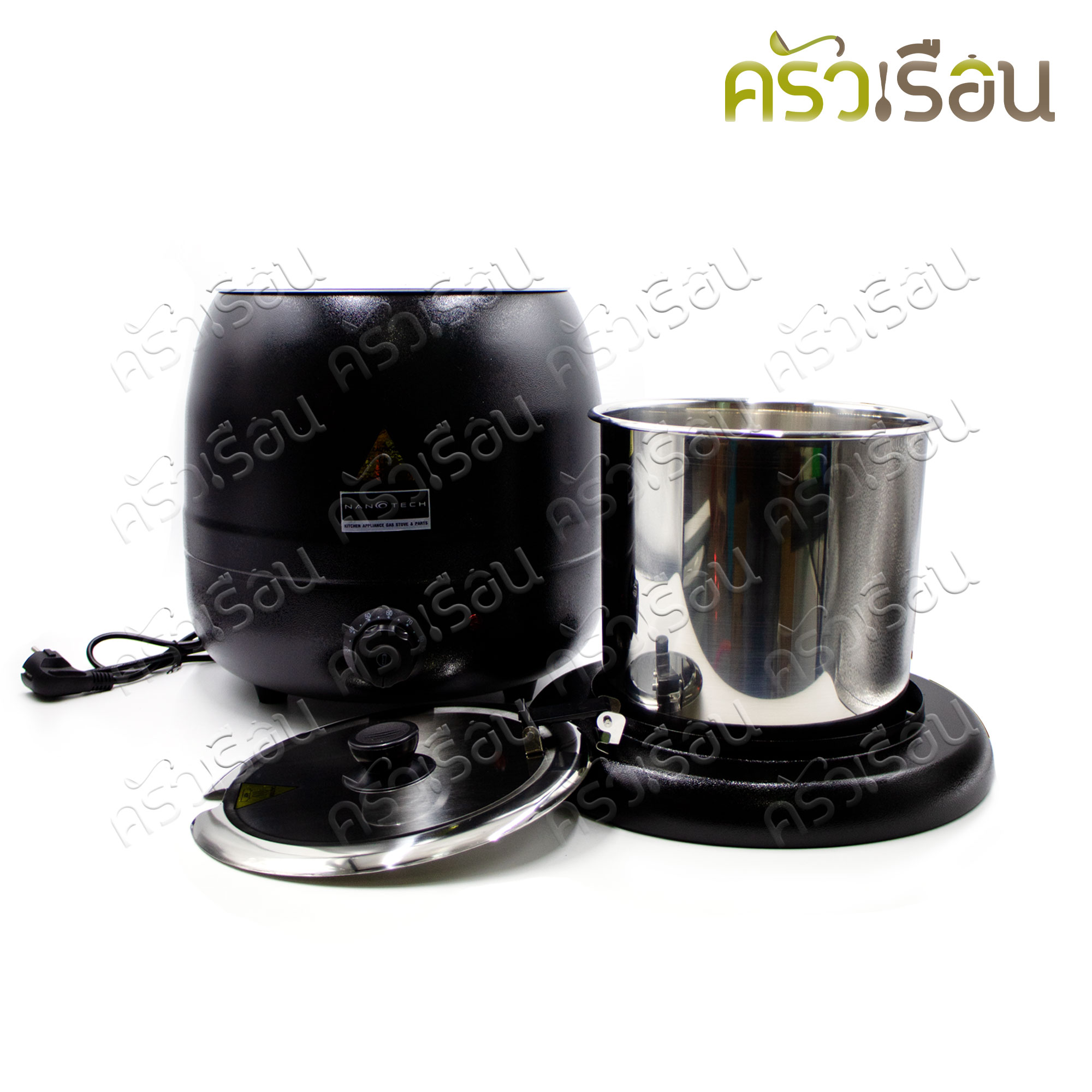 NANOTECH หม้ออุ่นซุปไฟฟ้า (ดำ) จุ 10 ลิตร รุ่น 83010SP/SW10 ขนาด 34.5 x 34.5 x 36 ซม.