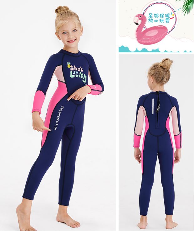 ชุดว่ายน้ำเด็กป้องกันความหนาว ป้องกันรังสี UV ช่วยรักษาอุณหภูมิขณะอยู่ในน้ำ เป็นชุดbodysuitแขนยาวขายาว