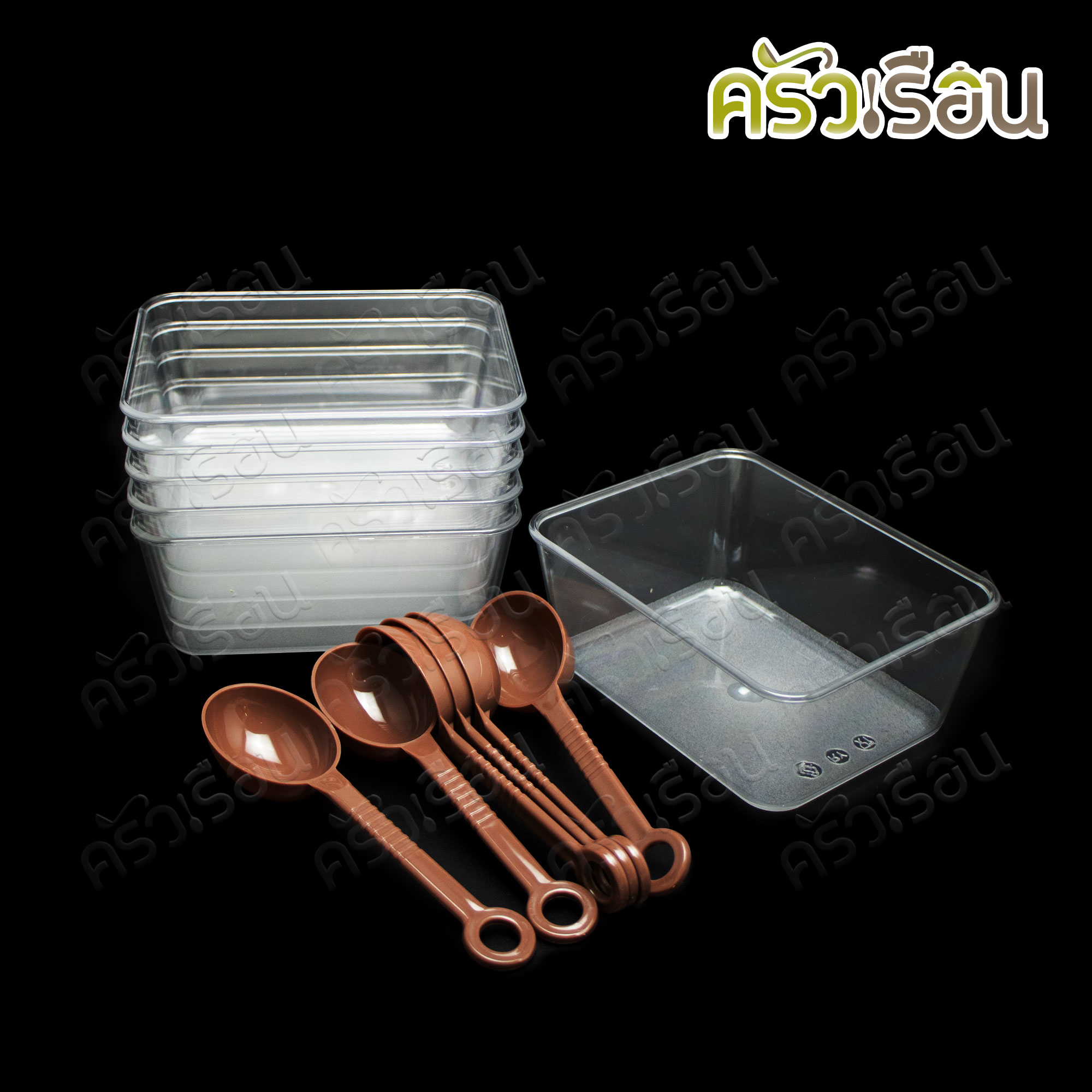 PERFECT กล่องใส่เครื่องปรุงรส 6 ช่องพร้อมช้อน แบบใส 34 x 30 x 7.5 ซม. PF-TS300