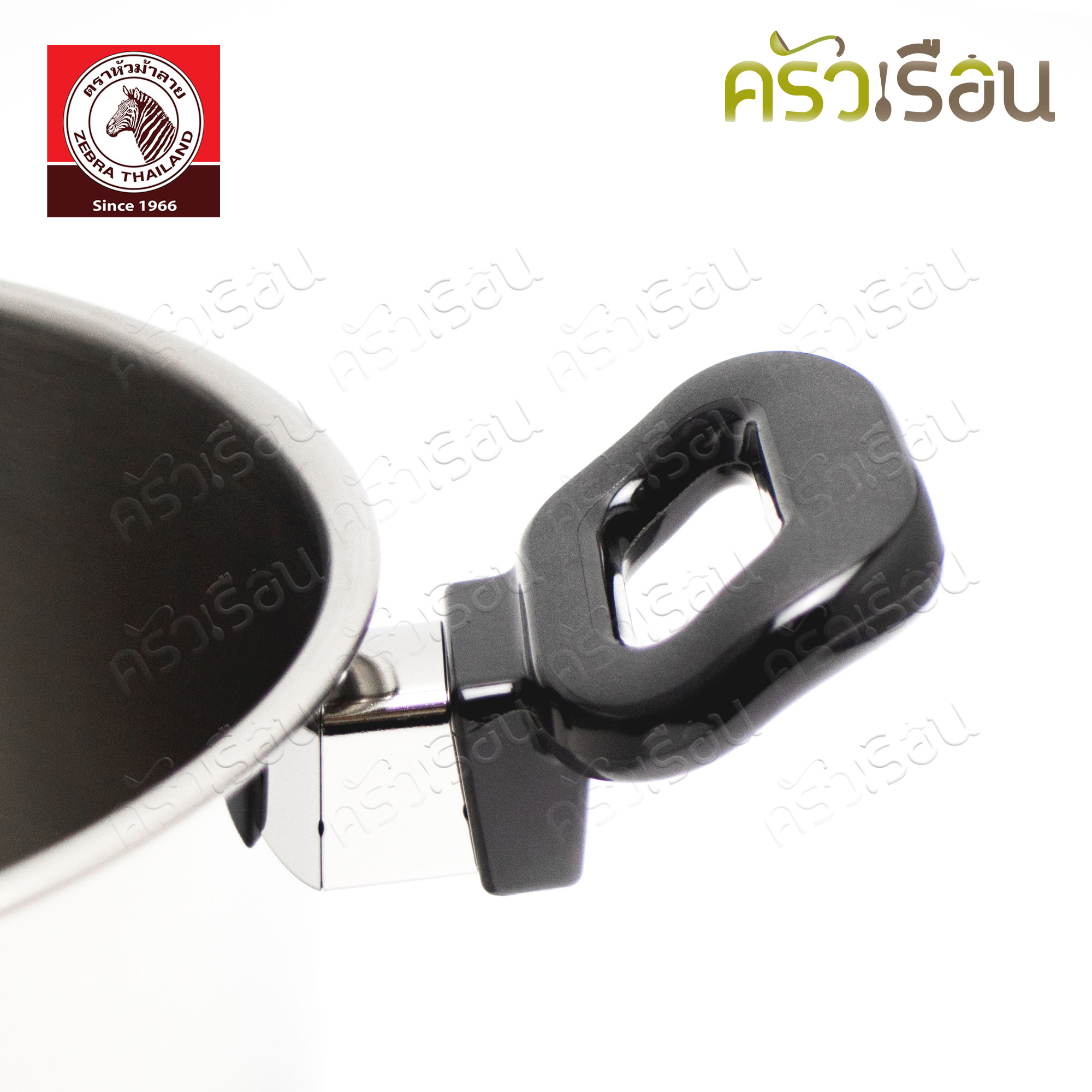 ZEBRA ชุดเครื่องครัว 6 ชิ้น ตราหัวม้าลาย 185443 หม้อหุงต้ม + ชั้นนึ่ง 22 ซม., หม้อด้าม 16 ซม. + ทัพพี 1 อัน