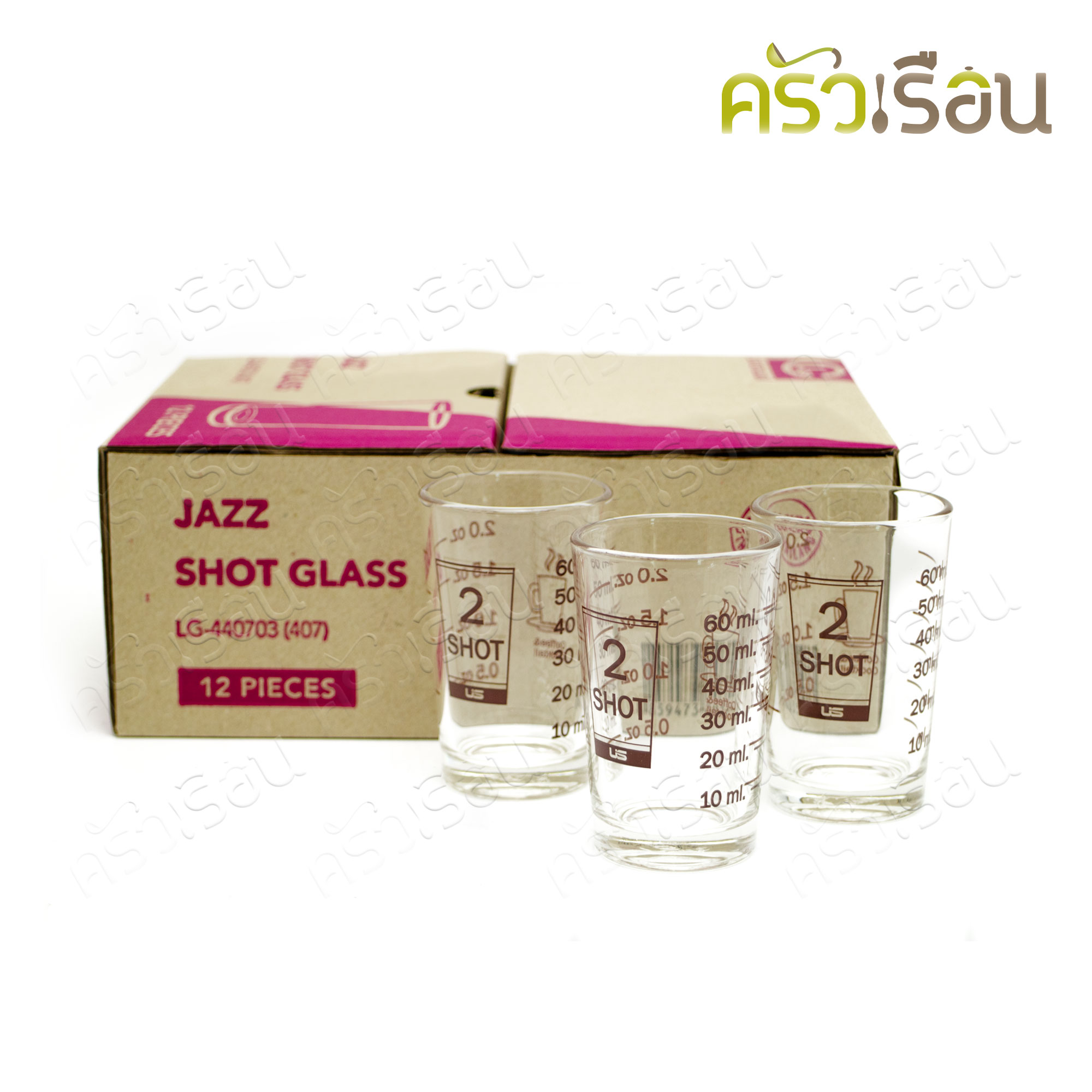 [ ยกโหล 2 shot ] US แก้วตวง มีสเกล สีน้ำตาลเข้ม [ ยกโหล = 12 ใบ ] Two Shot แก้วชอต 2 shot / 60 ml. TD 5 x H 7.7 cm.