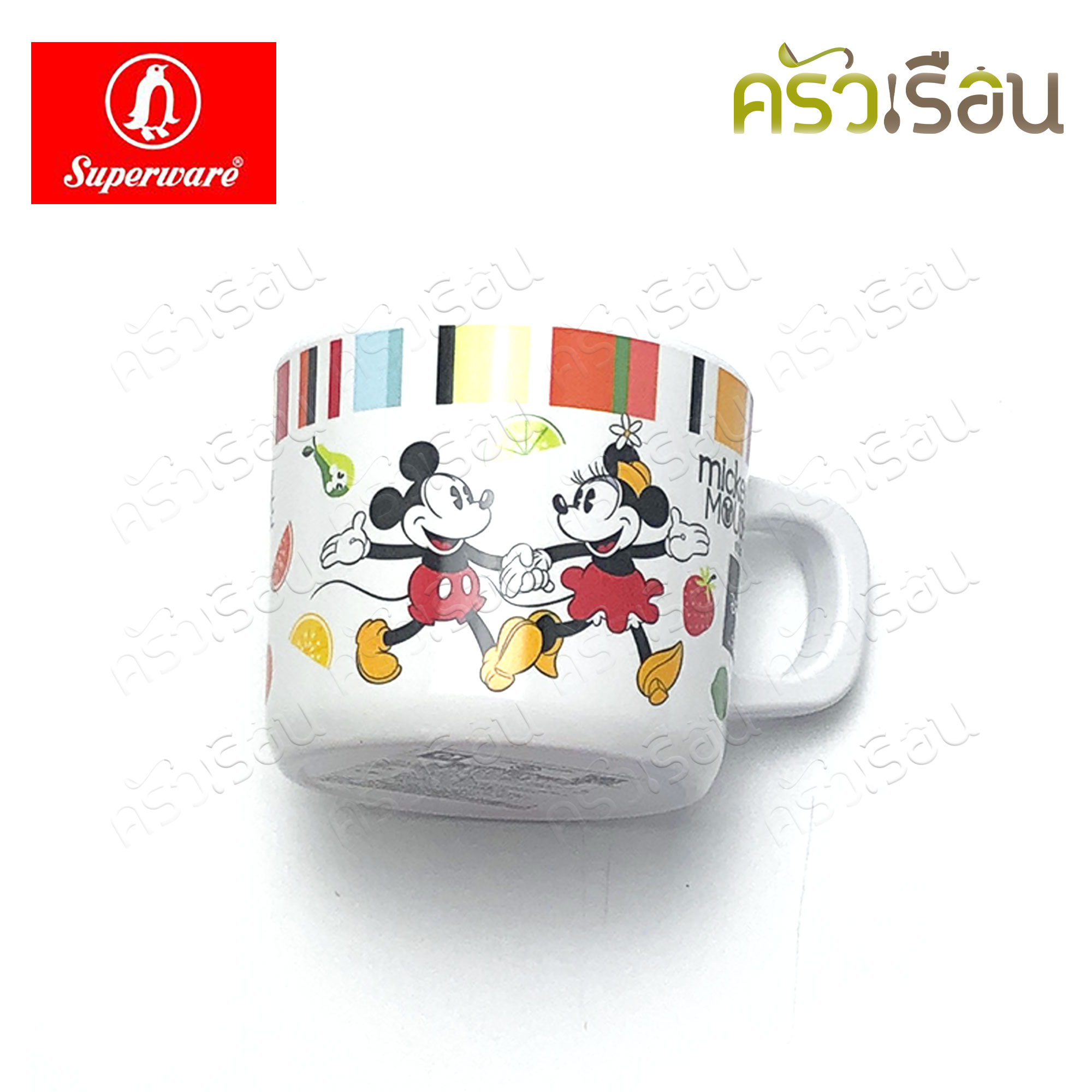 Superware ลาย Mickey Summer Fun มิกกี้ ซัมเมอร์ฟัน [ ราคาต่อชิ้น ] จาน หรือ ชาม หรือ ช้อนส้อม หรือ แก้วน้ำ เมลามีน