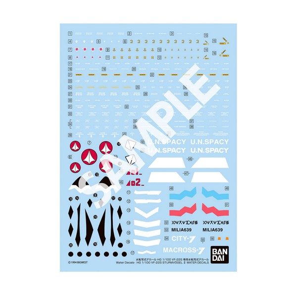 Bandai HG 1/100 VF-22S Sturmvogel II Water Decals 4573102683250 (Decal)