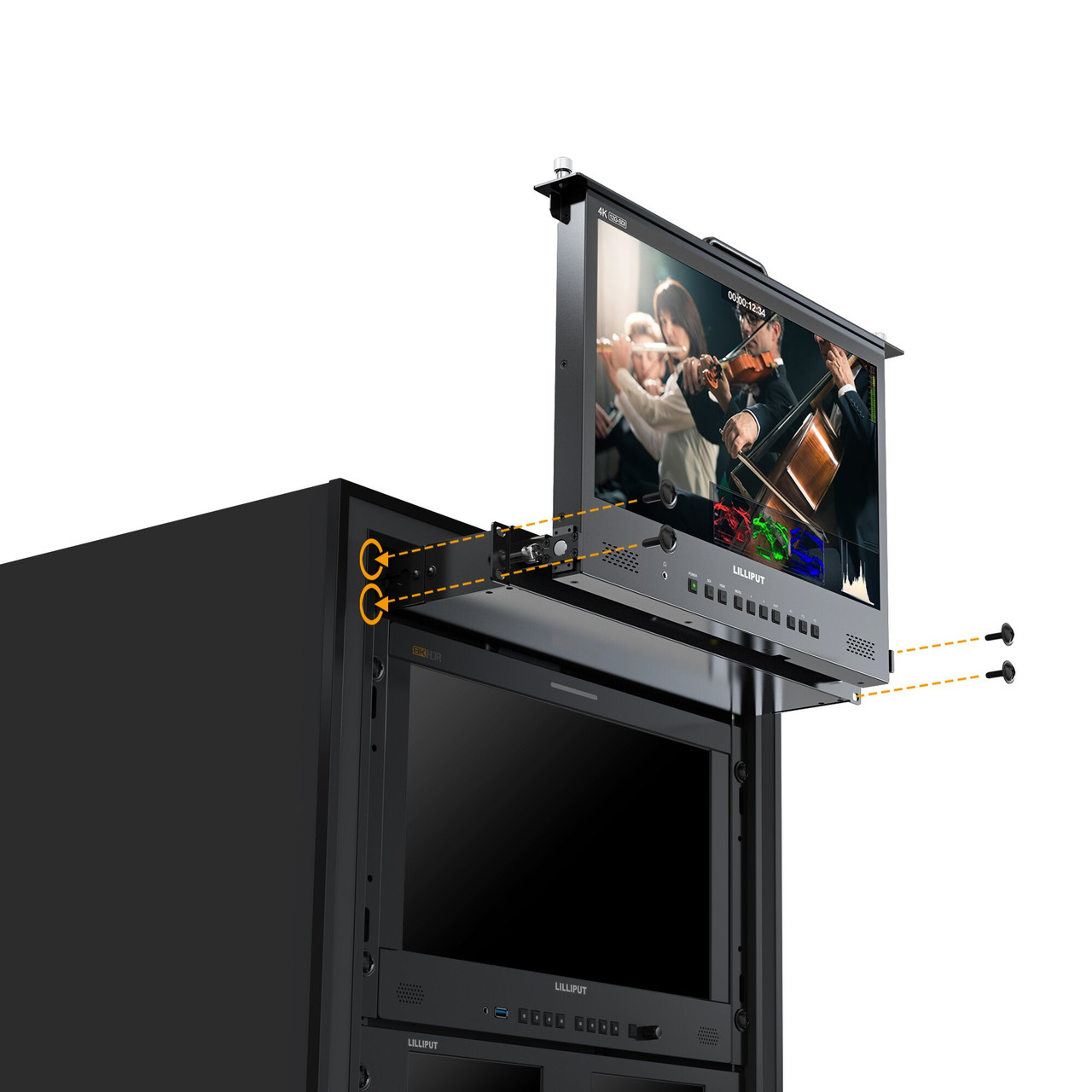 Lilliput RM1731S-12G 17.3 Inch 4×12G-SDI 1RU Pull-out Rackmount Monitor