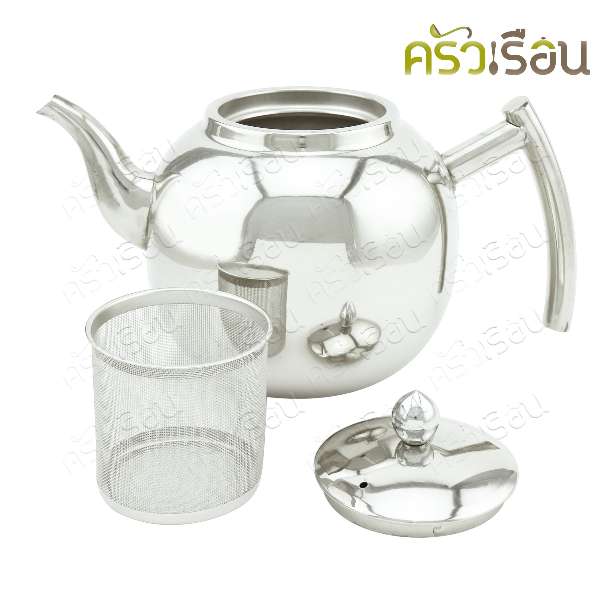 Double apples กาน้ำชาสเตนเลสทรงกลม+ที่กรอง 0.8 ลิตร SXK602