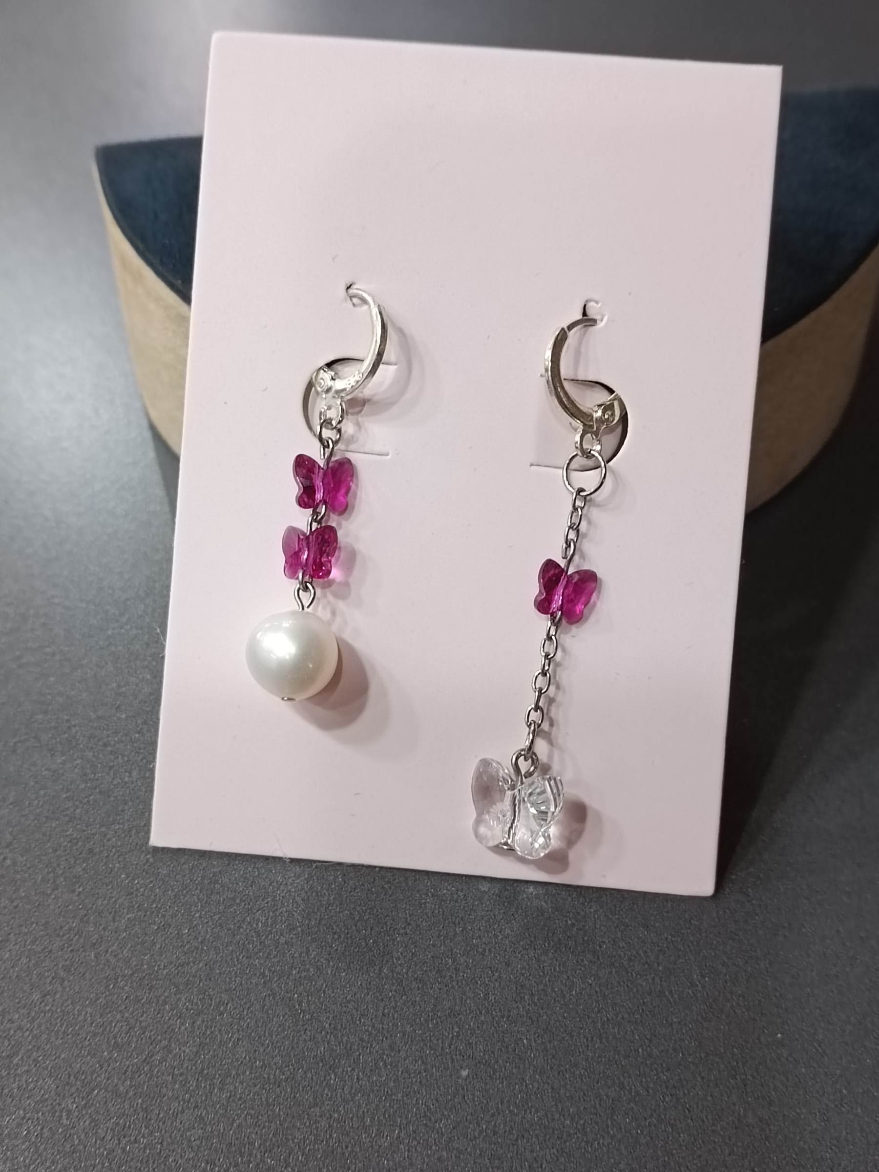 ต่างหูเงินแท้ 92.5 ประดับButterfly Crystal Sterling Silver Earring