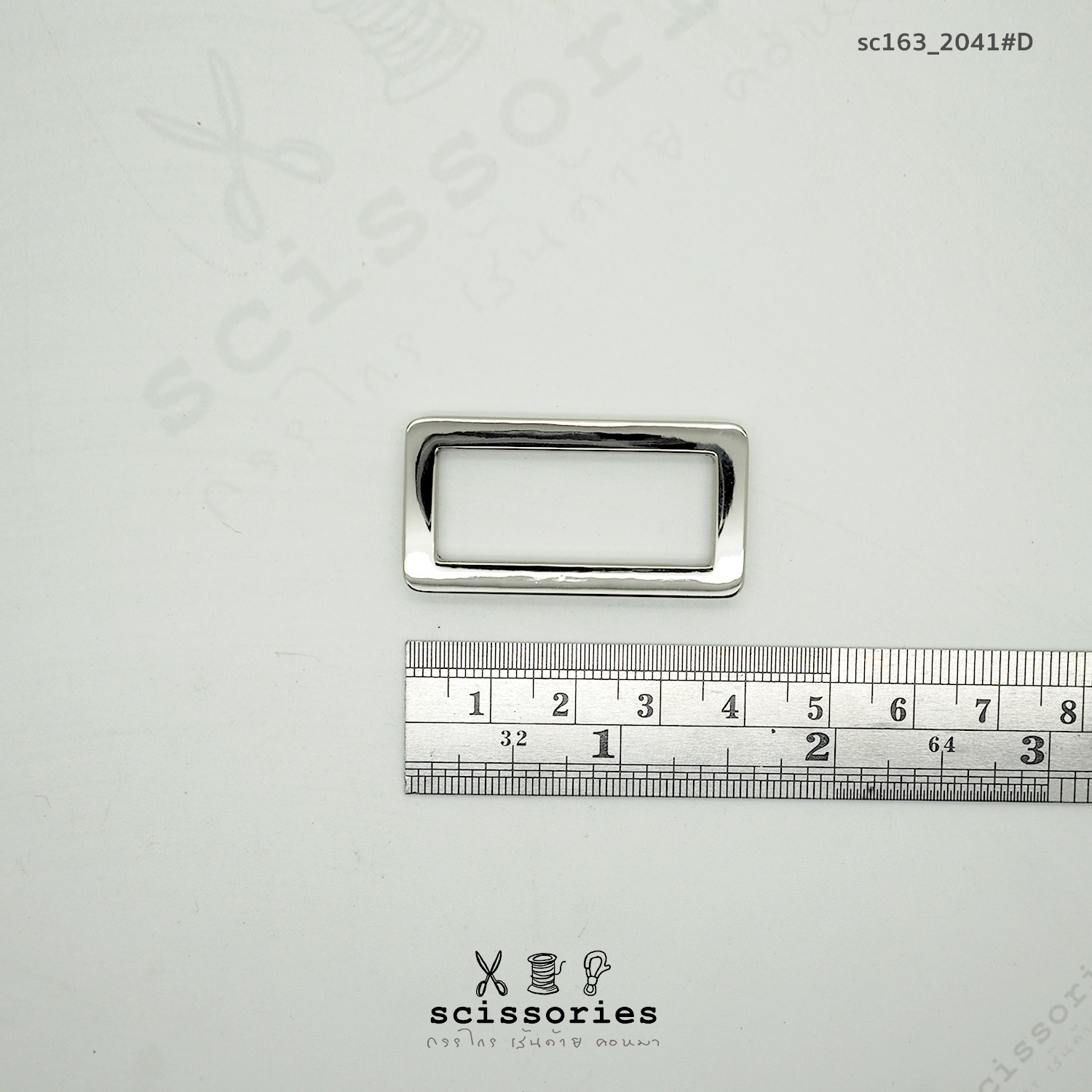 สี่เหลี่ยม 1.2 นิ้ว สีเงิน Silver /2ตัว