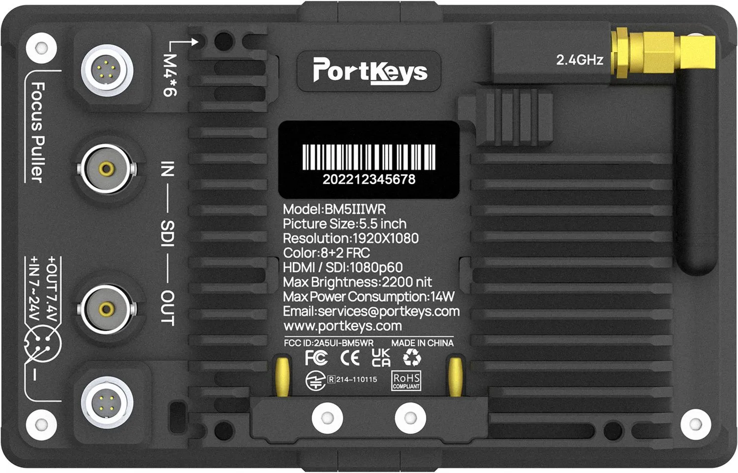 Portkeys BM5III WR: จอภาพ Field Monitor ขนาด 5.5 นิ้ว ระดับมืออาชีพ พร้อมการควบคุมกล้องไร้สายและการแสดงผล 3D LUT