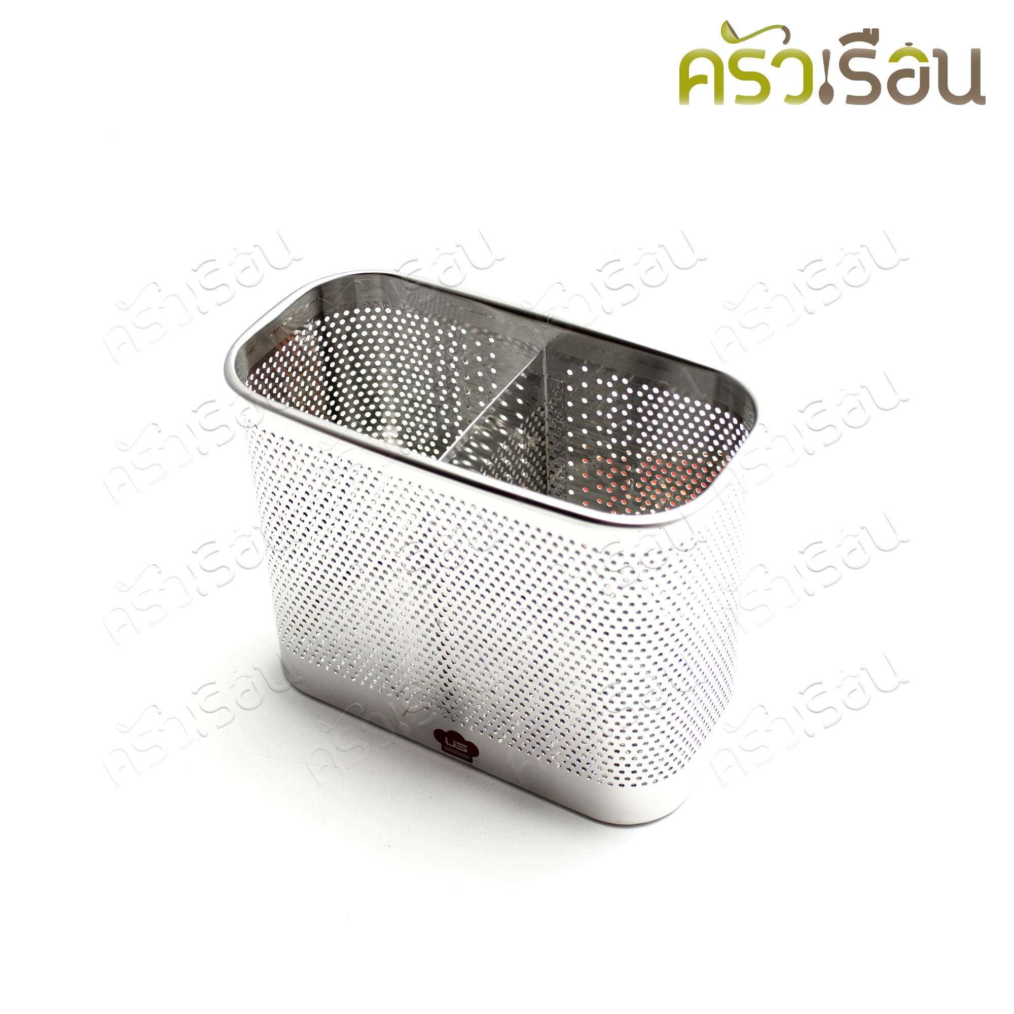 US ที่ใส่ช้อน สเตนเลส 2 ช่อง 7.5 x 14 ซม. สูง 11 ซม. CH-157