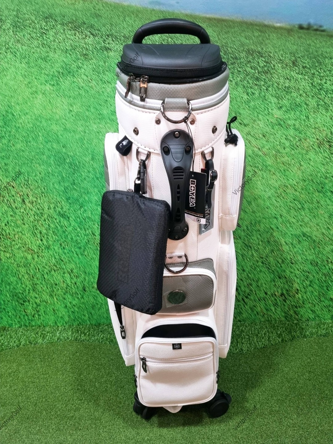 (Genuine) Golf Bag Travel BOYEA One (New version) 4wheels สีเขียวอ่อน-ขาว*Free Cover Protector