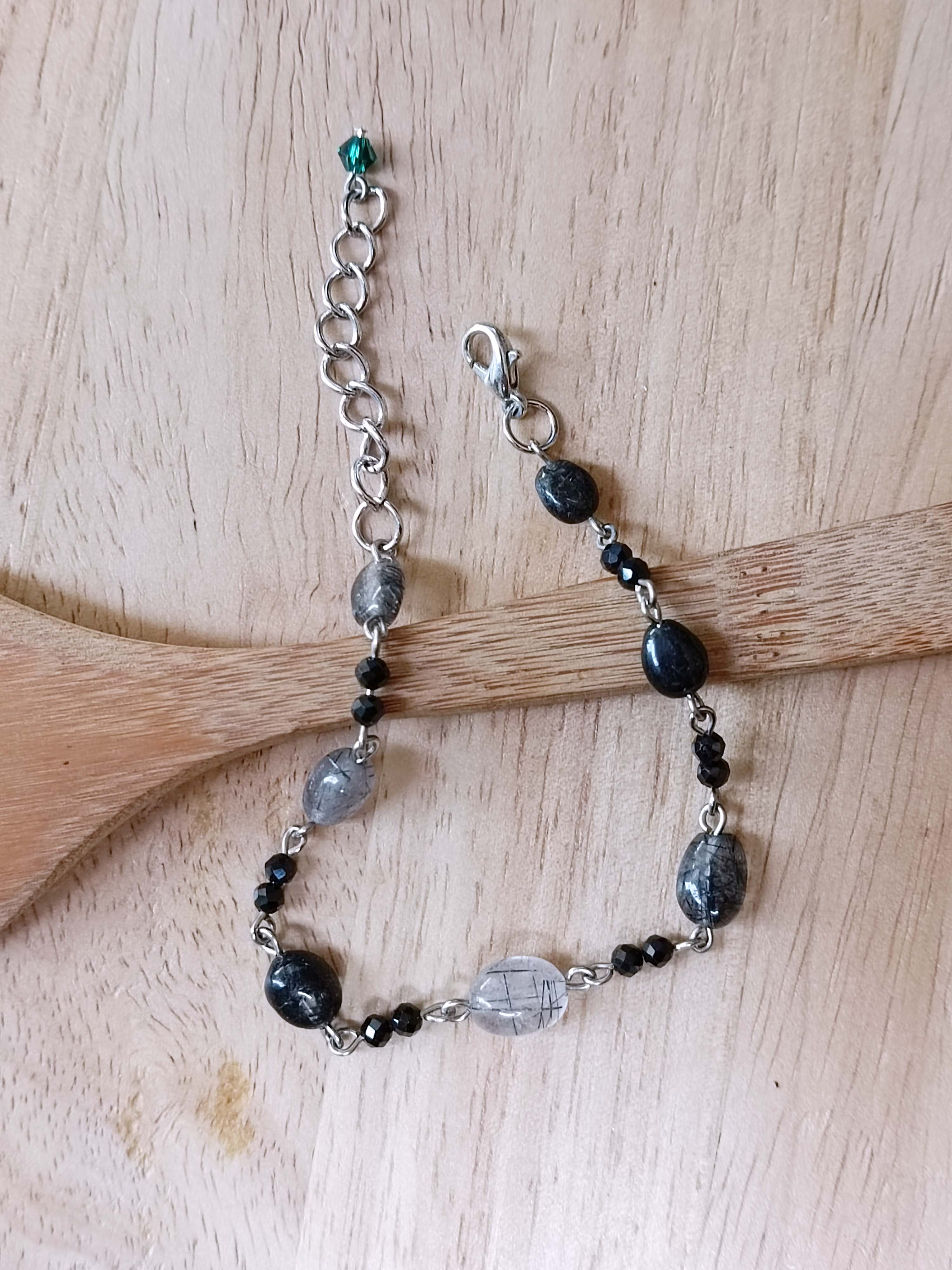 สร้อยข้อมือหินแท้ "Connected" ไหมดำ Black Rutilated Bracelet (คุ้มครอง แคล้วคลาด ค้าขาย)