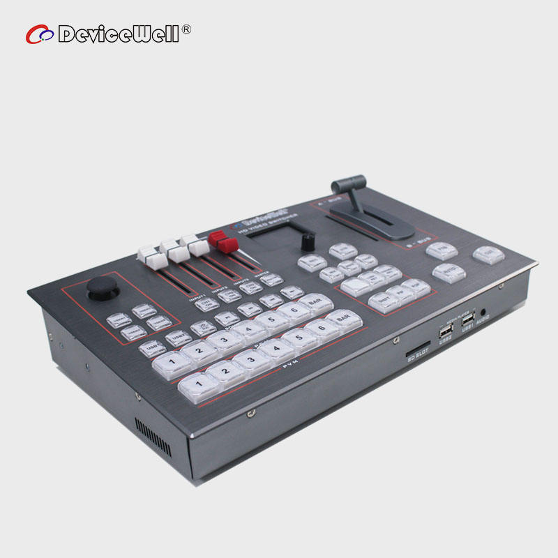 DeviceWell HDS6506: เครื่องสลับสัญญาณวิดีโอ Full HD 6 ช่อง แบบ All-in-One พร้อม Recording, Streaming, T-Bar และ Effects สำหรับ Live Events และสตูดิโอ