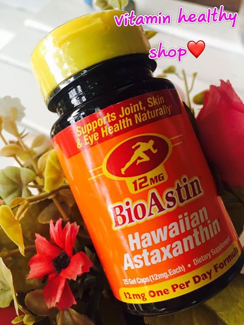 ขนาดทดลอง BioAstin Hawaiian Astaxanthin 12 mg. 25 gel capsช่วยลดริ้วรอย ต้านรังสียูวี บำรุงสายตาและข้อต่อกระดูก
