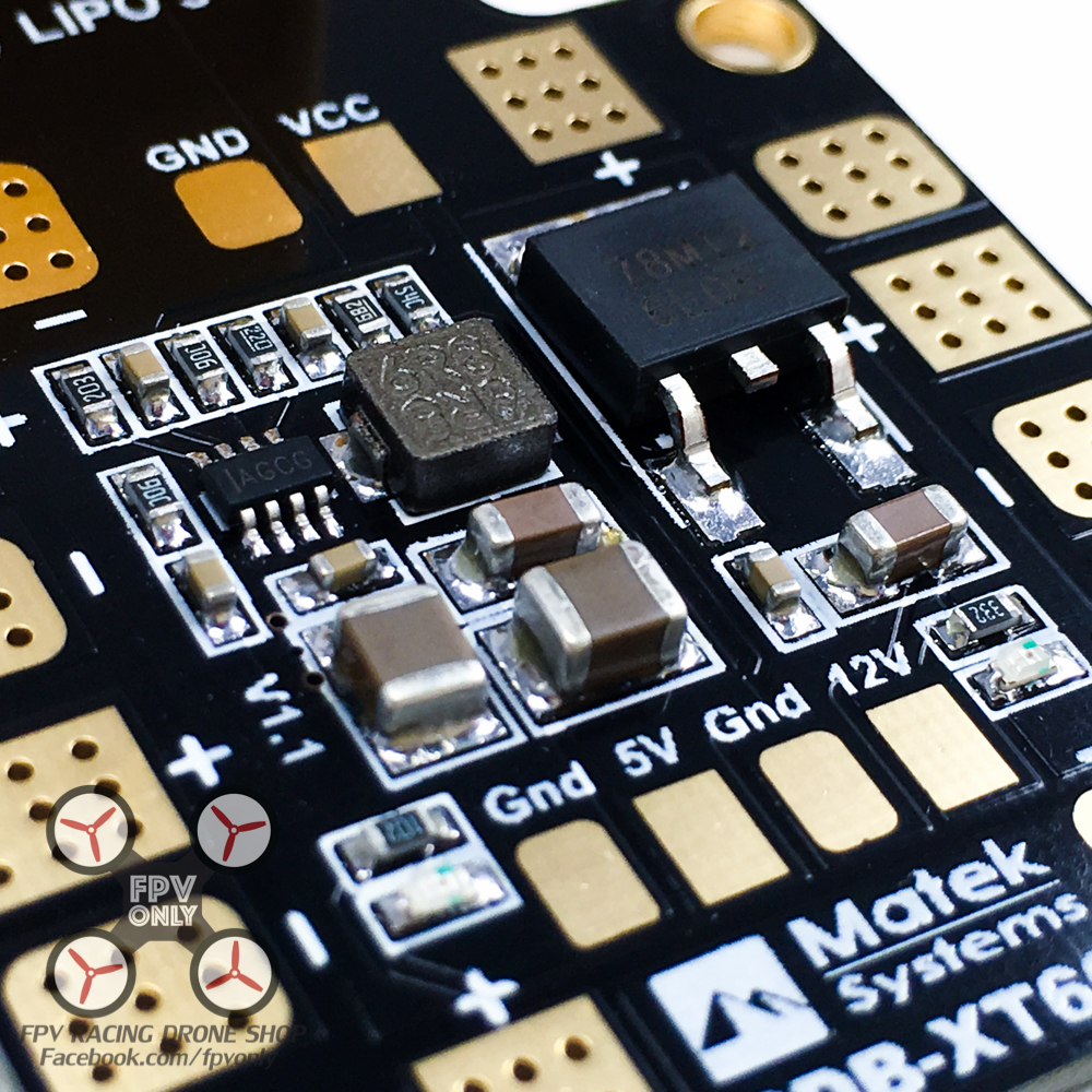 Matek Systems PDB XT60 W/ BEC 5V & 12V 2oz บอร์ดรวมไฟ FPV Racing Drone
