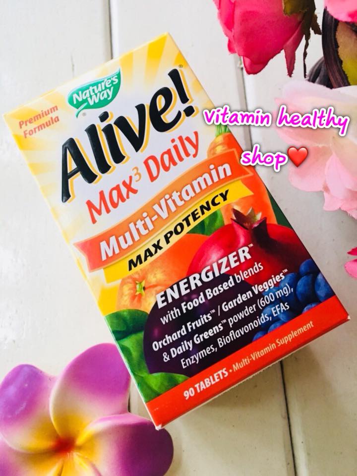 Nature's Way, Alive Multi vitamin Max Potency จำนวน 90 เม็ด วิตามินรวมบำรุงสมองและร่างกาย
