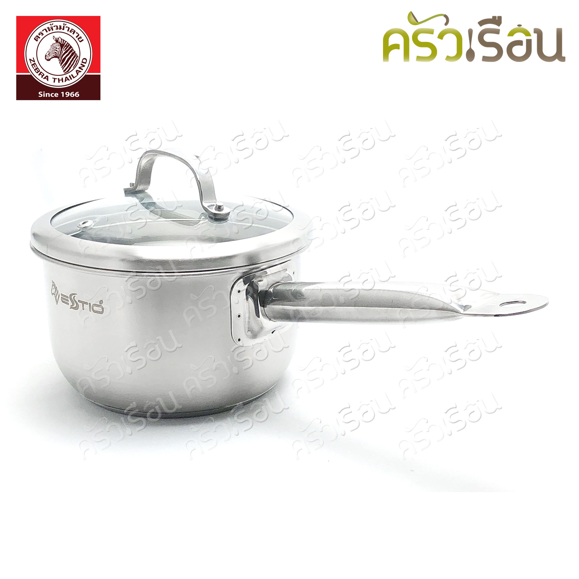 Zebra sauce pot, glass lid, Estio Pro, 18 cm., 2.5 liters, Zebra brand 168231