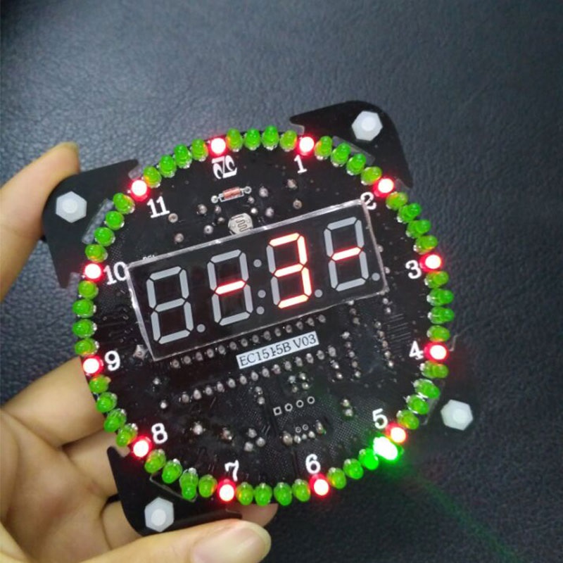 Rotating DS1302 Digital LED Display Module Alarm Electronic Digital Clock LED Temperature Display DIY Kit Learning Board 5V