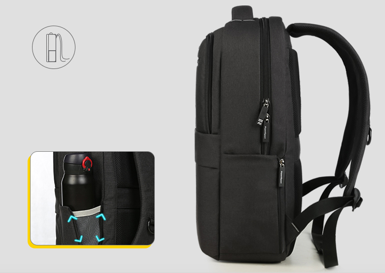 กระเป๋า Hi-End จาก AspenSport กระเป๋าเป้สะพายหลัง โน๊ตบุ๊ค รุ่น AS-B65 ใส่ laptop 13-16 นิ้ว สีเทา-ขาว