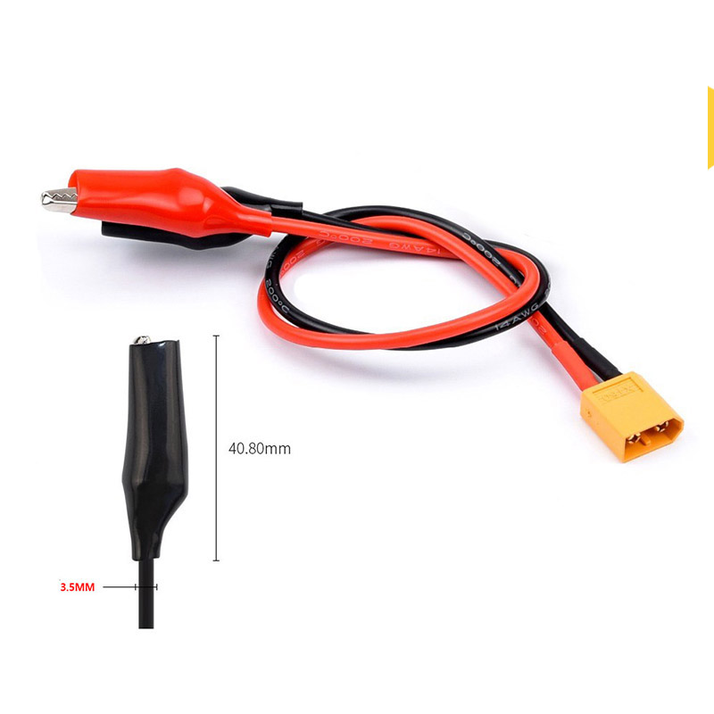 สายแปลงต่อชาร์จแบบ XT60 ไปยังคีมหนีบแบตเตอรี่ (XT60 to Alligator Clip Cable) อุปกรณ์โดรน Drone