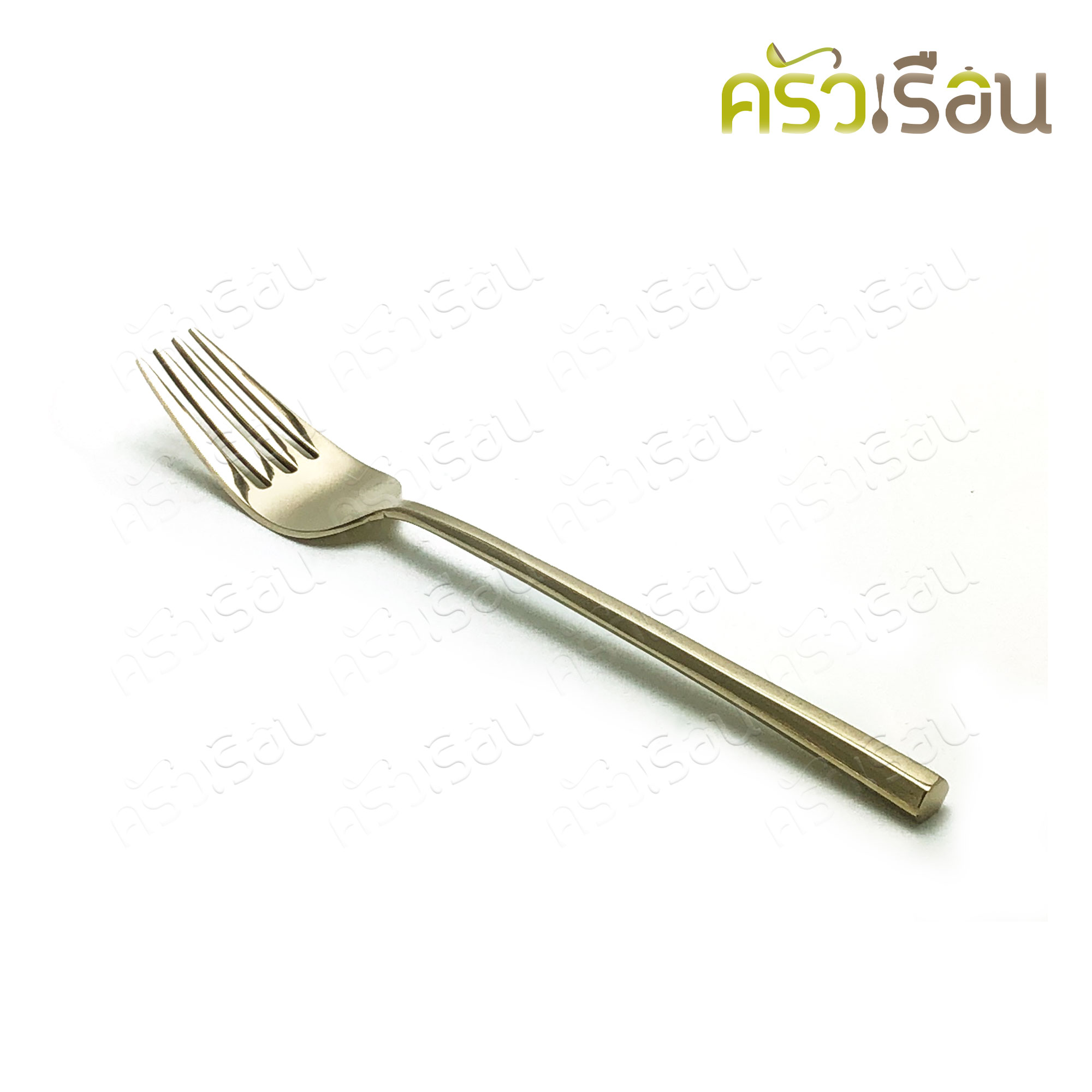 BRASS ช้อนส้อม ทองเหลืองแท้ ด้ามหกเหลี่ยม ยาว 20 ซม. ราคาต่อคู่
