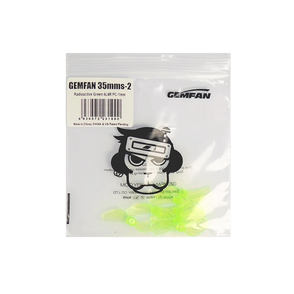 1.4-G4 GEMFAN 35mmS 2-blade 1ชุด 8ใบ 1mm Hole PC Propeller for RC FPV Racing Drone อุปกรณ์โดรน Drone